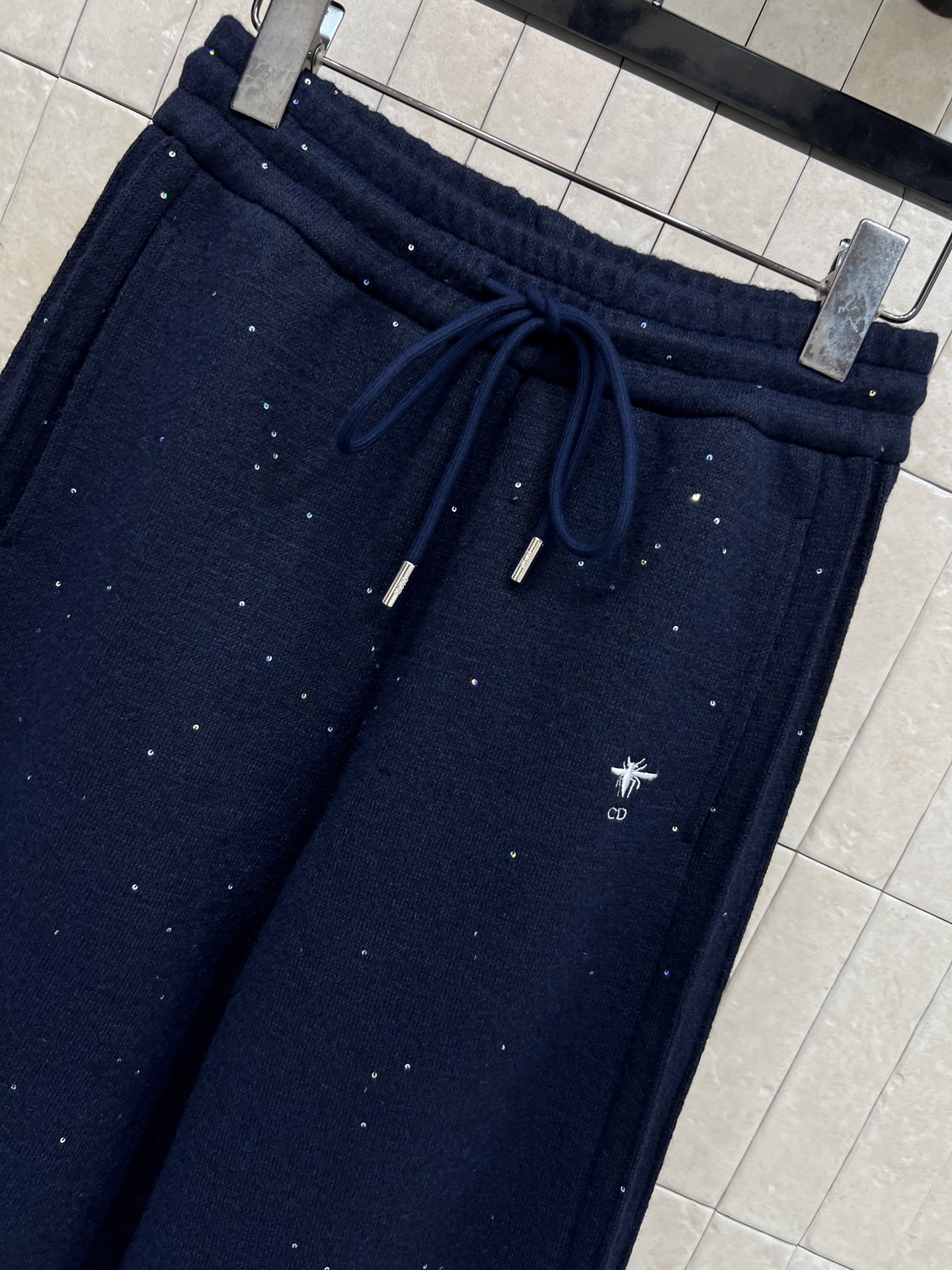 D家 25秋冬新款 亮片撞色高腰阔腿裤 秋冬穿刚刚好！高腰松紧+抽绳设计 显瘦又方便调节 适合各种身材 