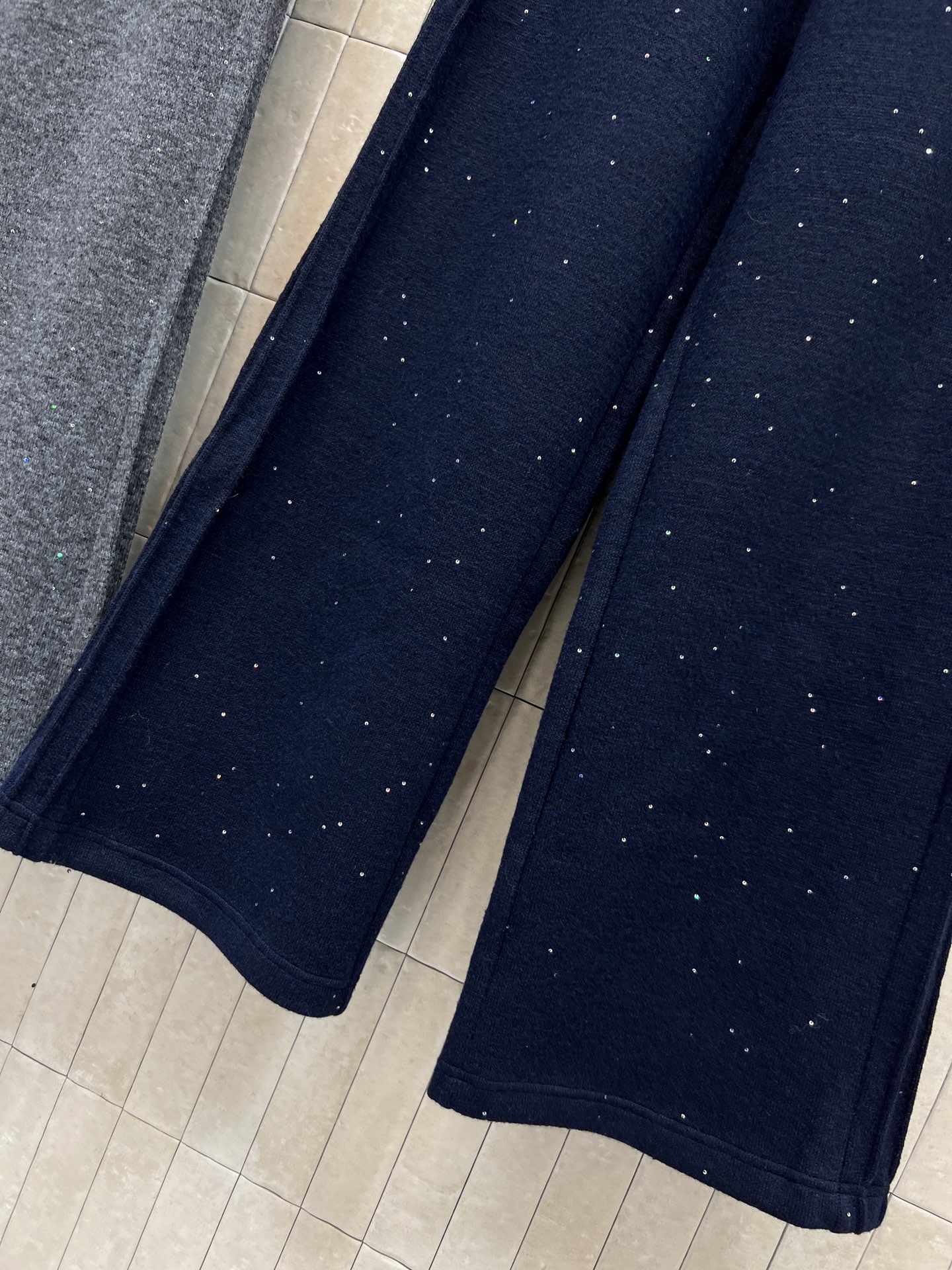 D家 25秋冬新款 亮片撞色高腰阔腿裤 秋冬穿刚刚好！高腰松紧+抽绳设计 显瘦又方便调节 适合各种身材 