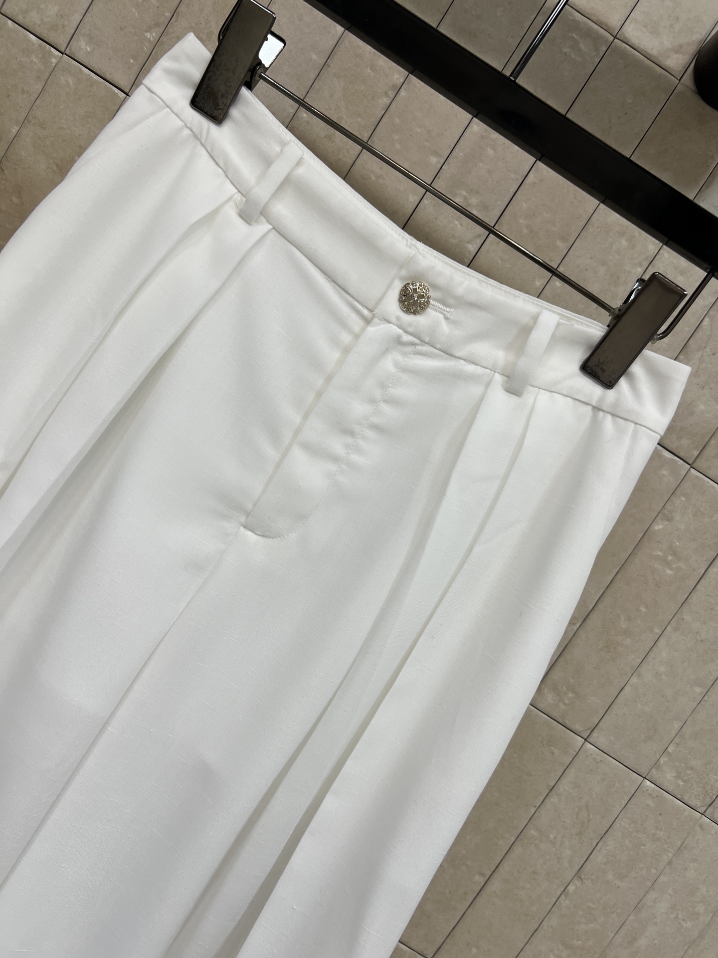 小香家 26春夏新款 亚麻套装 娃娃领短袖衬衫+高腰A字阔腿裤 亚麻材质 垂坠感和透气性都很棒 春夏穿超