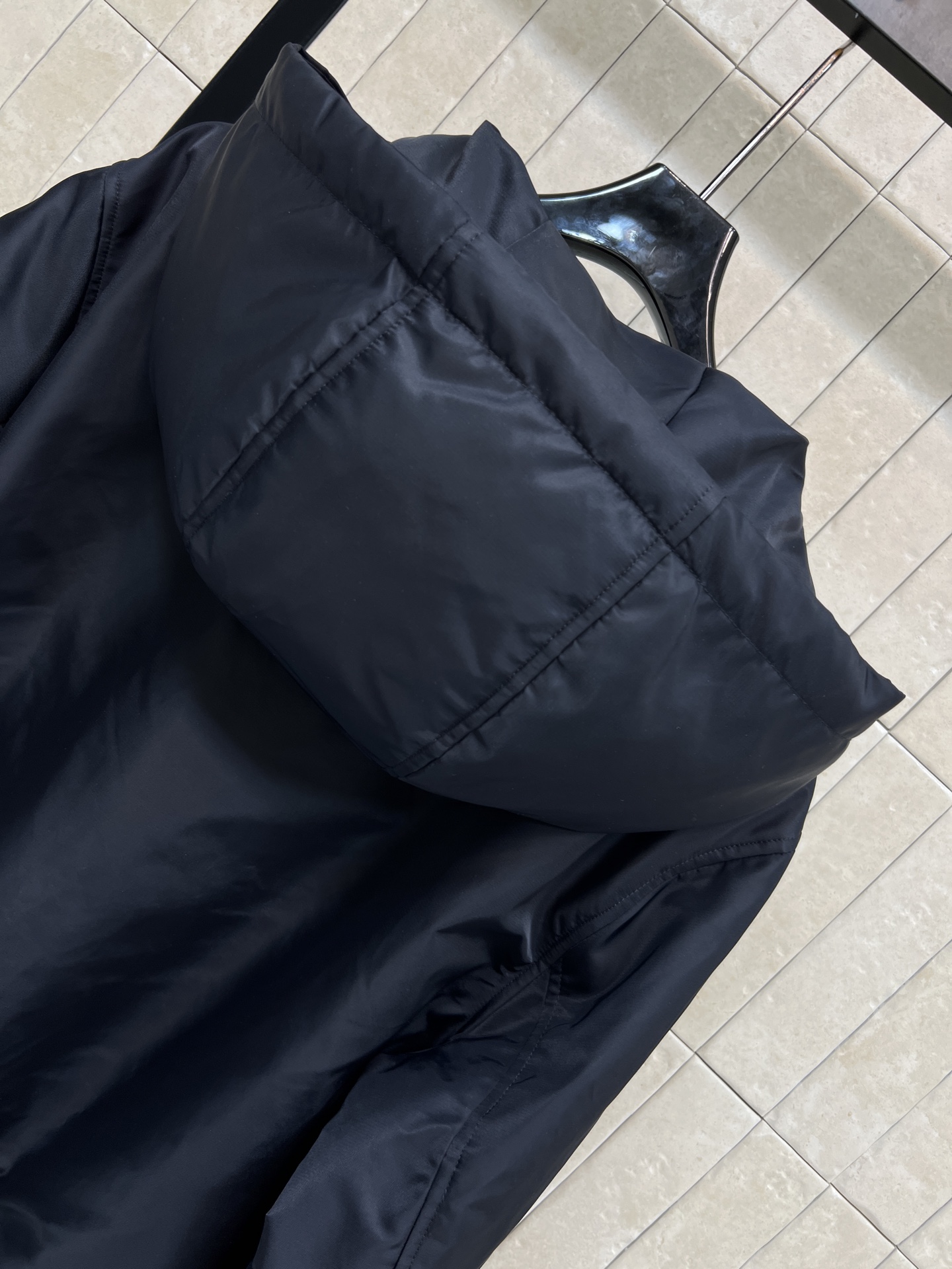 PD家 26早春新款 杨幂同款！连帽尼龙夹棉外套内部夹棉轻薄保暖 秋冬穿超合适本 藏青色+胸前极简字母L