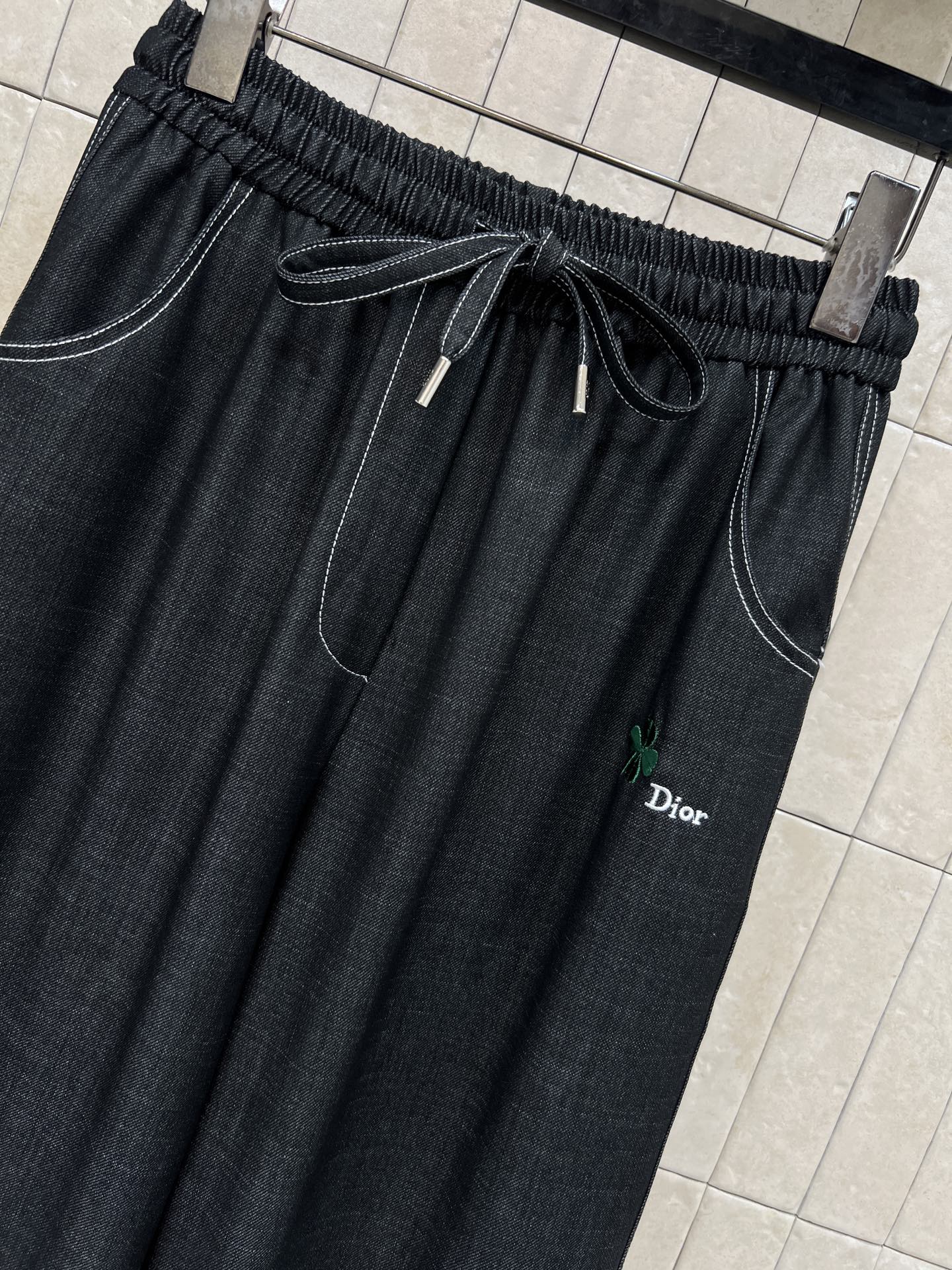 D家 26春夏新款 老花提花口袋阔腿裤 舒适又方便调节 适合多种身材 后面老花刺绣口袋 超有辨识度 +绿