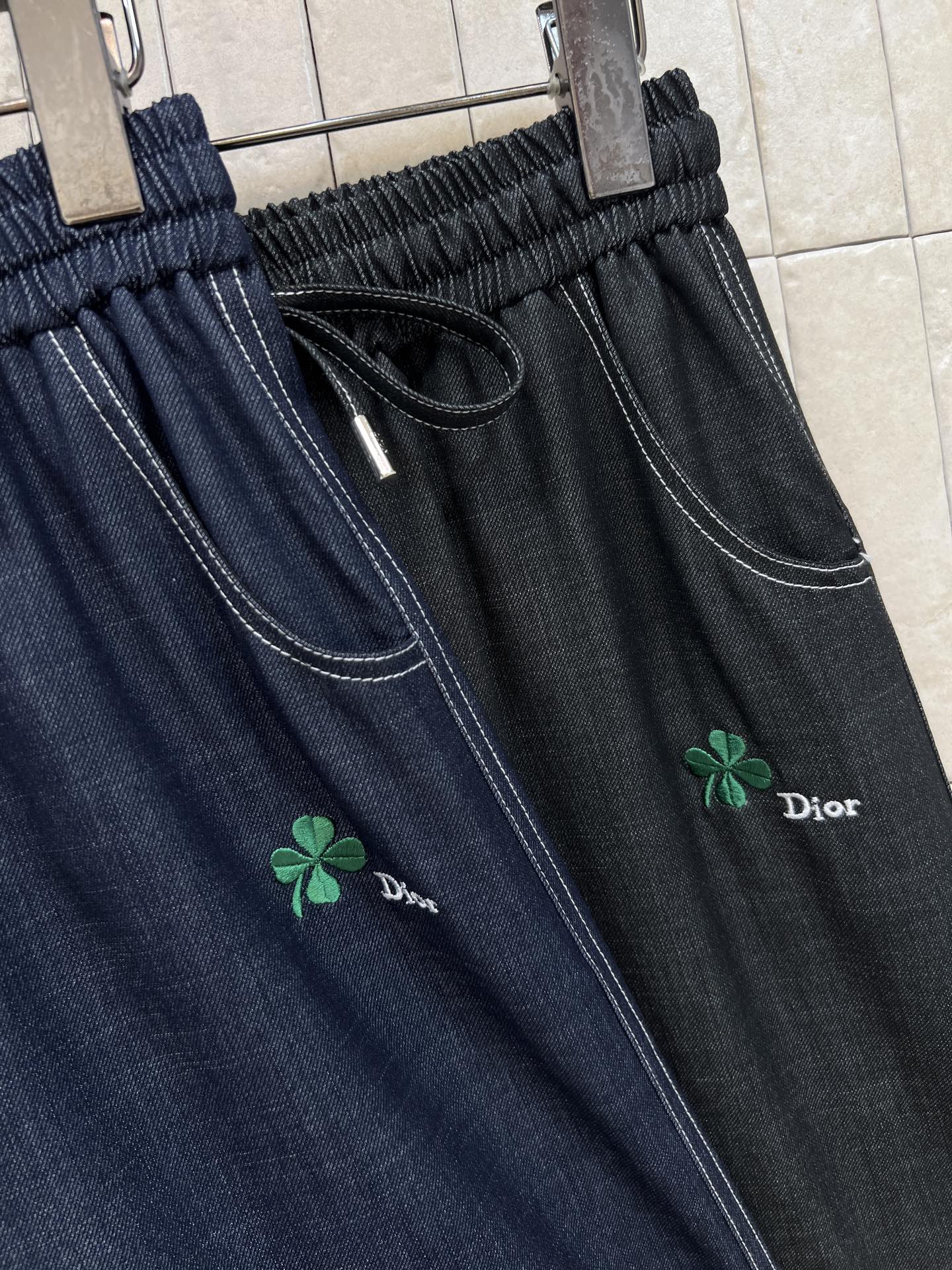 D家 26春夏新款 老花提花口袋阔腿裤 舒适又方便调节 适合多种身材 后面老花刺绣口袋 超有辨识度 +绿