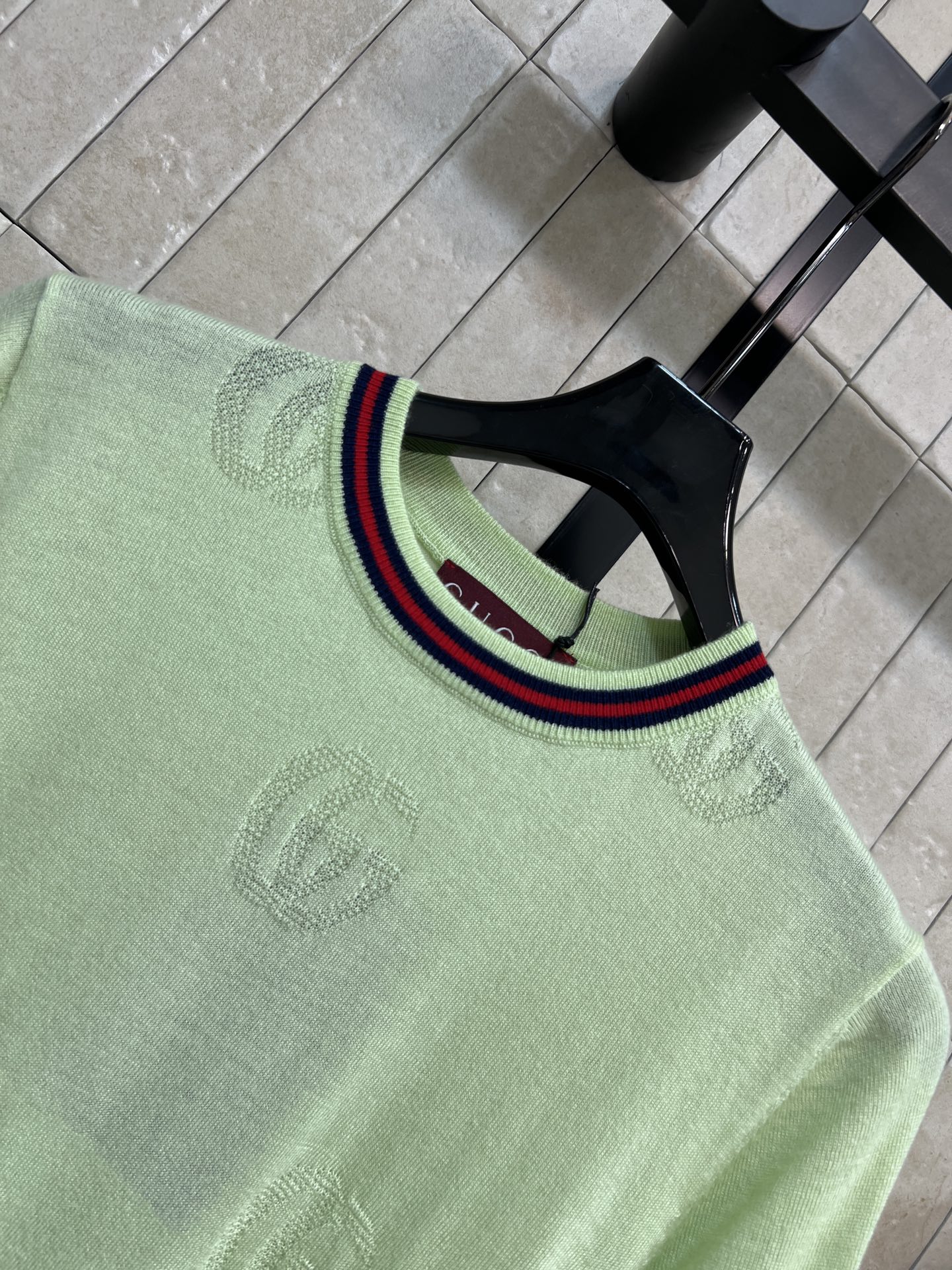 G家 26春夏新款 提花针织短袖 采用高品质羊毛 柔软又亲肤 春夏穿超舒服 搭配经典双G提花 品牌感满满