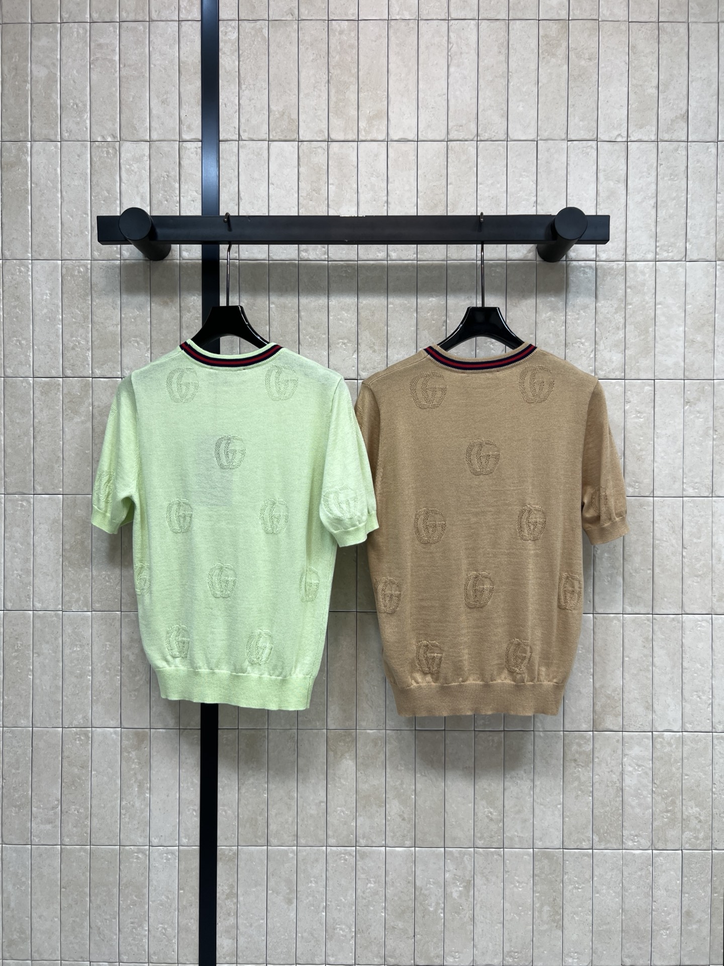 G家 26春夏新款 提花针织短袖 采用高品质羊毛 柔软又亲肤 春夏穿超舒服 搭配经典双G提花 品牌感满满