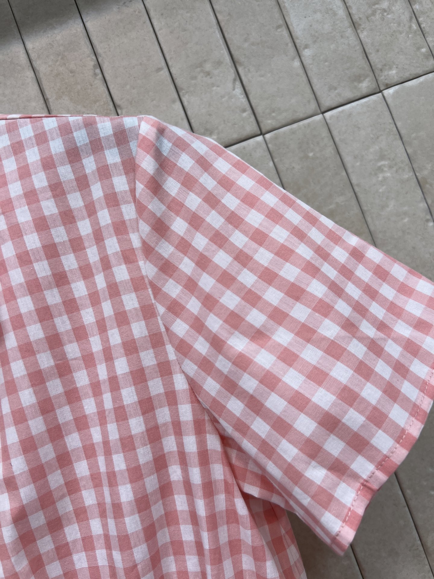 LW家 26夏季新款 粉色格纹连衣裙 轻薄透气面料 夏天穿超舒服不闷汗 A字裙摆+松紧花边收腰 修饰身材