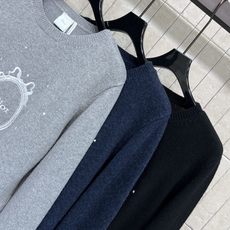 D家 26早秋新款 针织刺绣上衣 采用山羊绒针织面料 穿着舒适不紧绷 衣身精致logo刺绣醒目耐看 散落细碎闪钻点缀 面 D家 26早秋新款 针织刺绣上衣 采用山羊绒针织面料 穿着舒适不紧绷 衣身精致logo刺绣醒目耐看 散落细碎闪钻点缀 面