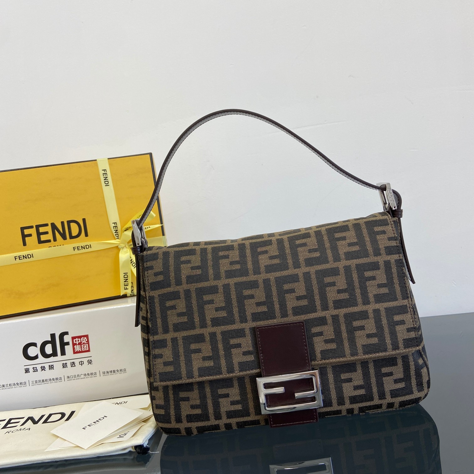 Fendi's new and upgraded model debuts at a premium level. silver buckle