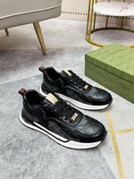 Gucci Casual Shoes Men Cowhide Genuine Leather Rubber Fashion Low Tops