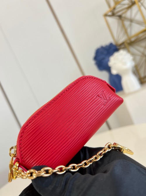 Louis Vuitton Lipstick Case - Monogram Canvas with Gold-Tone Chain 1 Louis Vuitton Lipstick Case - Monogram Canvas with Gold-Tone Chain
