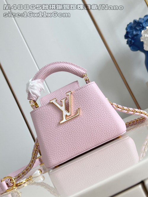 Louis Vuitton Capucines Nano Pink Lizard Leather Chain Mini Handbag 23 Louis Vuitton Capucines Nano Pink Lizard Leather Chain Mini Handbag