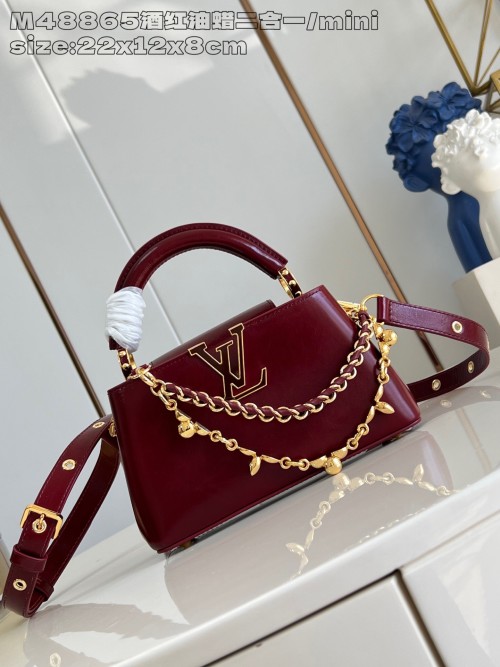 Louis Vuitton Capucines East-West Mini Bag in Wine Red Leather 1 Louis Vuitton Capucines East-West Mini Bag in Wine Red Leather