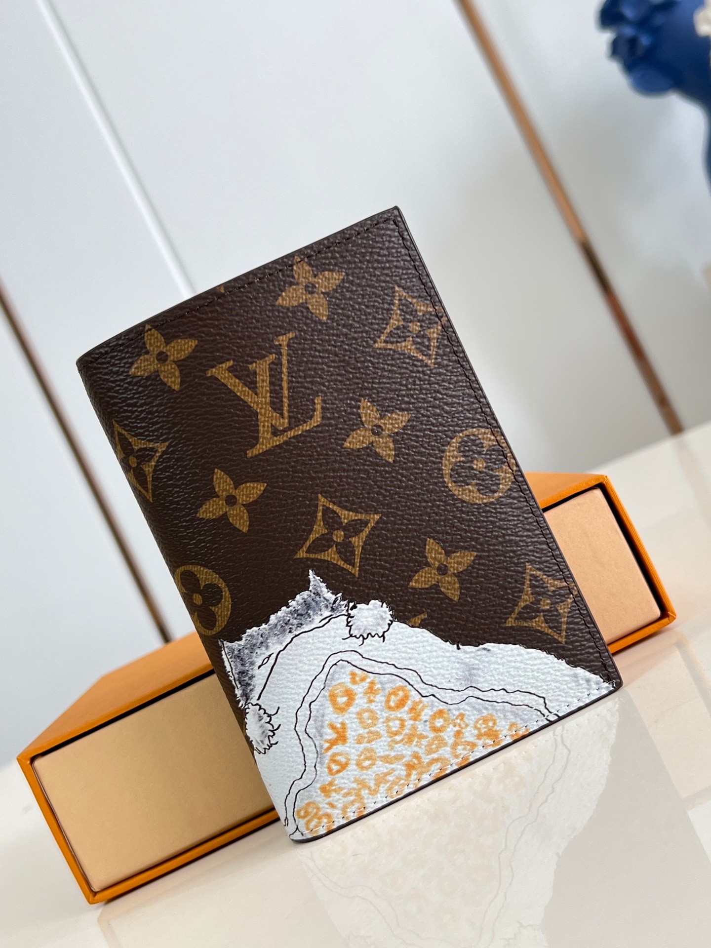 Louis Vuitton Monogram Canvas Passport Holder with Grace Coddington Design