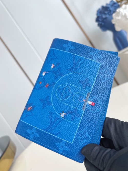 Louis Vuitton Blue Coated Canvas Passport Holder Wallet - Stylish & Functional 1 Louis Vuitton Blue Coated Canvas Passport Holder Wallet - Stylish & Functional