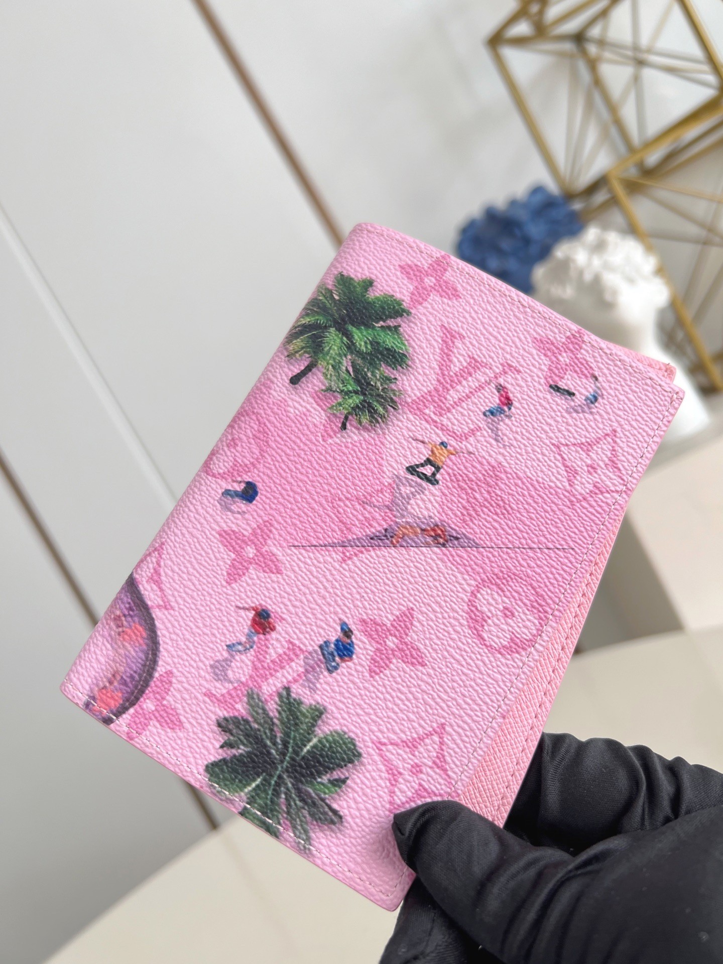 Louis Vuitton Pink Coated Canvas Passport Holder with Card Slots - Stylish Travel