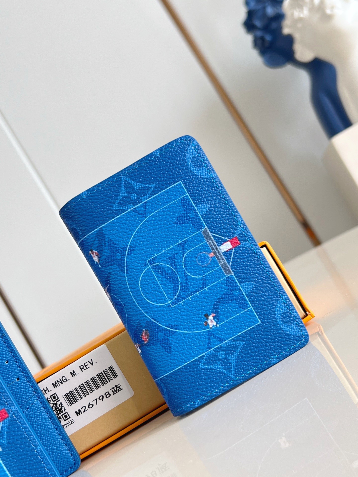 Louis Vuitton Blue Brushed Monogram Leather Basketball Pocket Organizer
