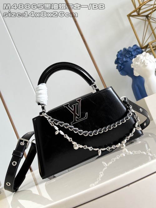Louis Vuitton Capucines East-West BB Black Leather Top Handle Bag 1 Louis Vuitton Capucines East-West BB Black Leather Top Handle Bag