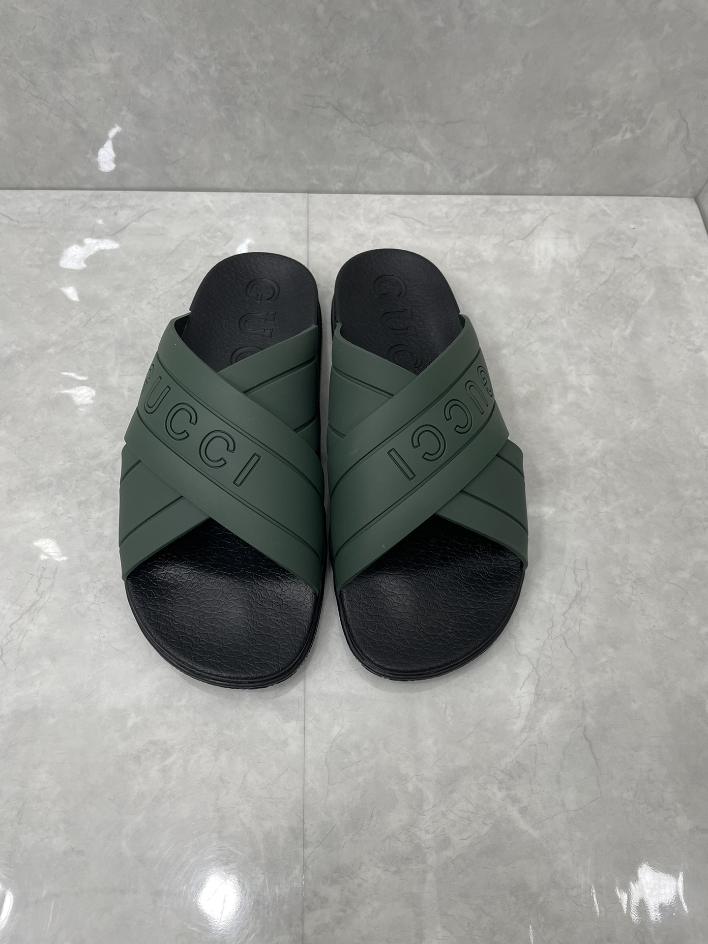 Gucci Shoes Sandals Slippers Green Red Unisex Rubber Sweatpants