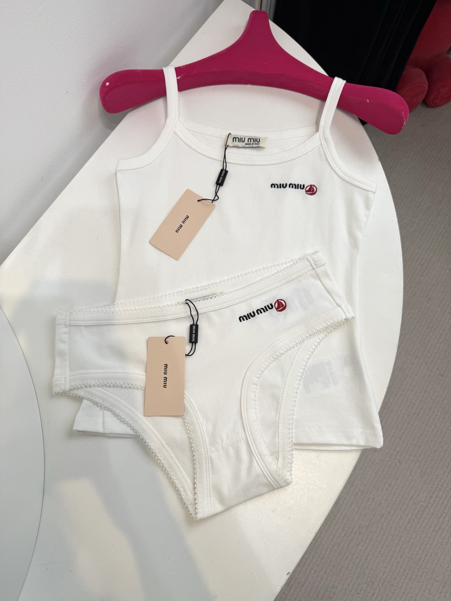 Petit Bateau X Miu Miu弹力平纹针织上衣➕三角裤，Petit Bateau X Mi