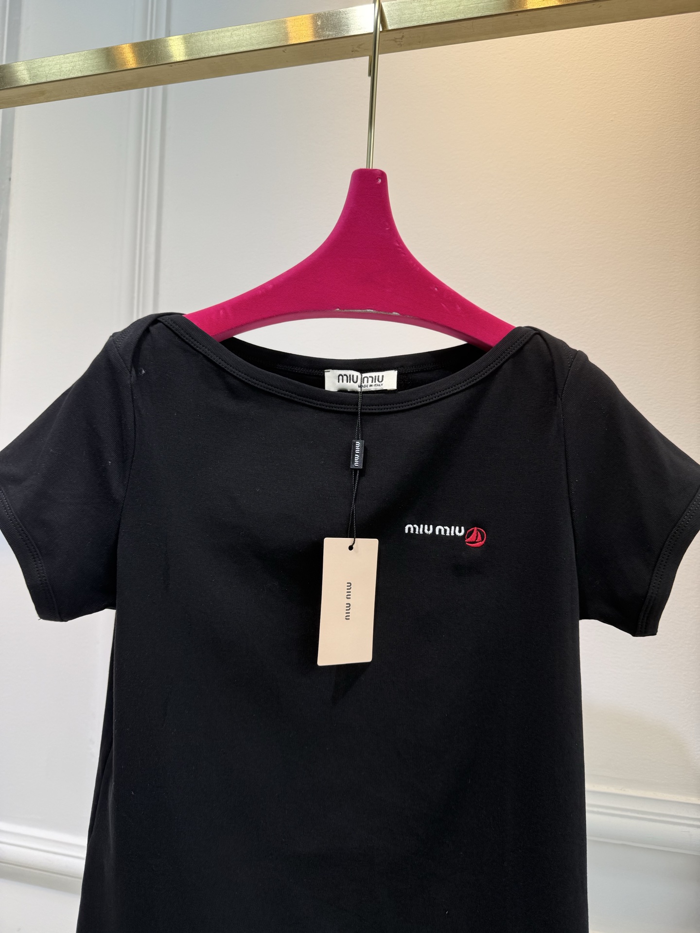 Petit Bateau X Miu Miu弹力平纹针织常规版型T恤，Petit Bateau X Mi