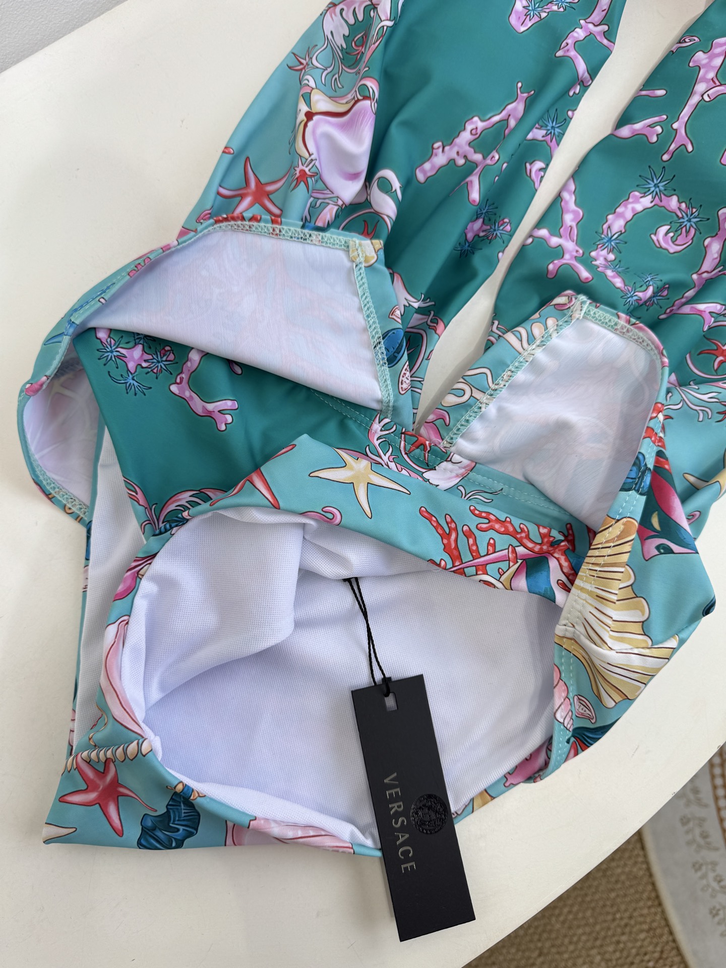 Versa*挂脖束腰连体泳衣⚠️所有泳衣不接受任何理由退换⚠️通体覆盖Trésor De La Mer印