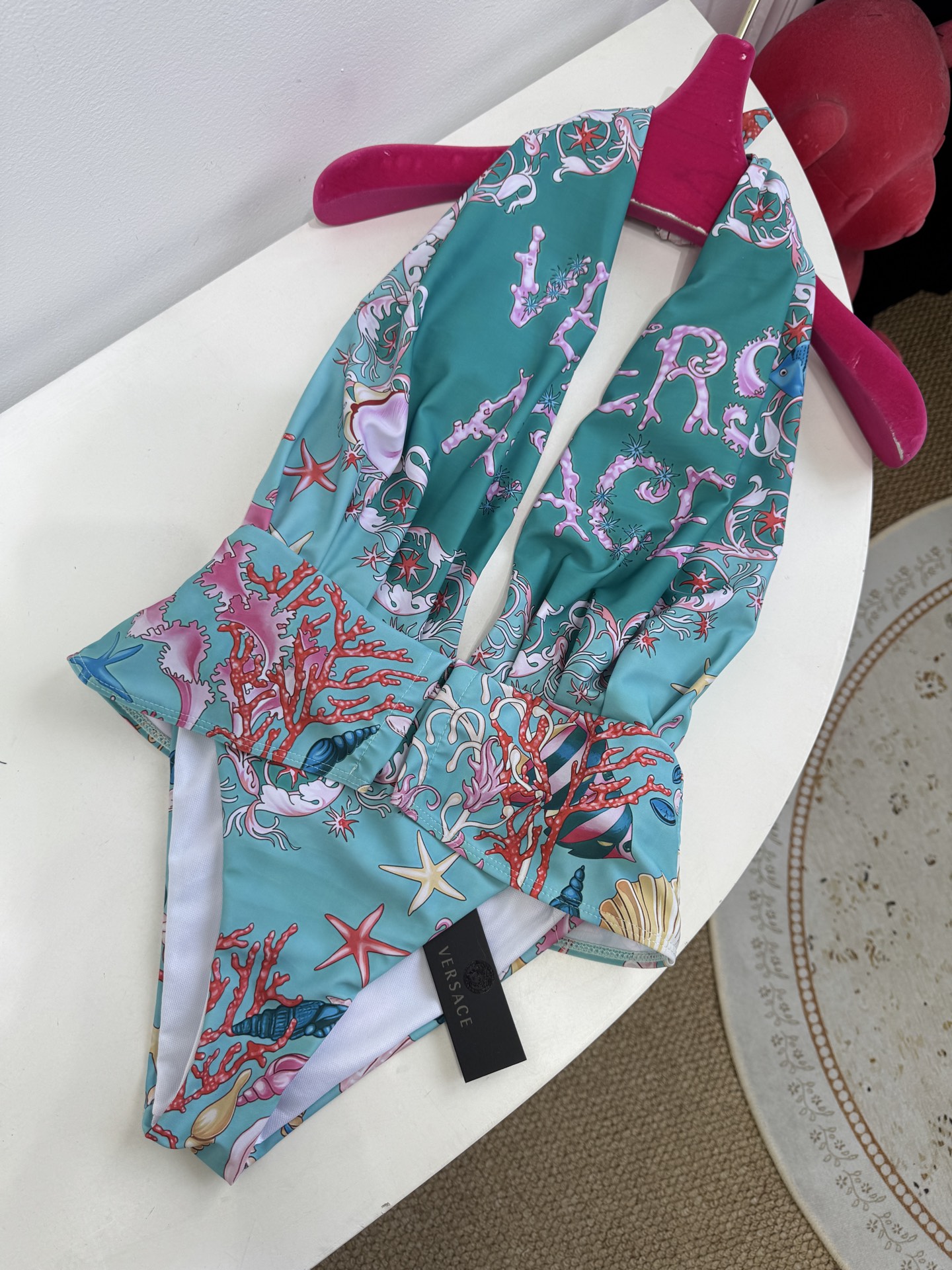 Versa*挂脖束腰连体泳衣⚠️所有泳衣不接受任何理由退换⚠️通体覆盖Trésor De La Mer印