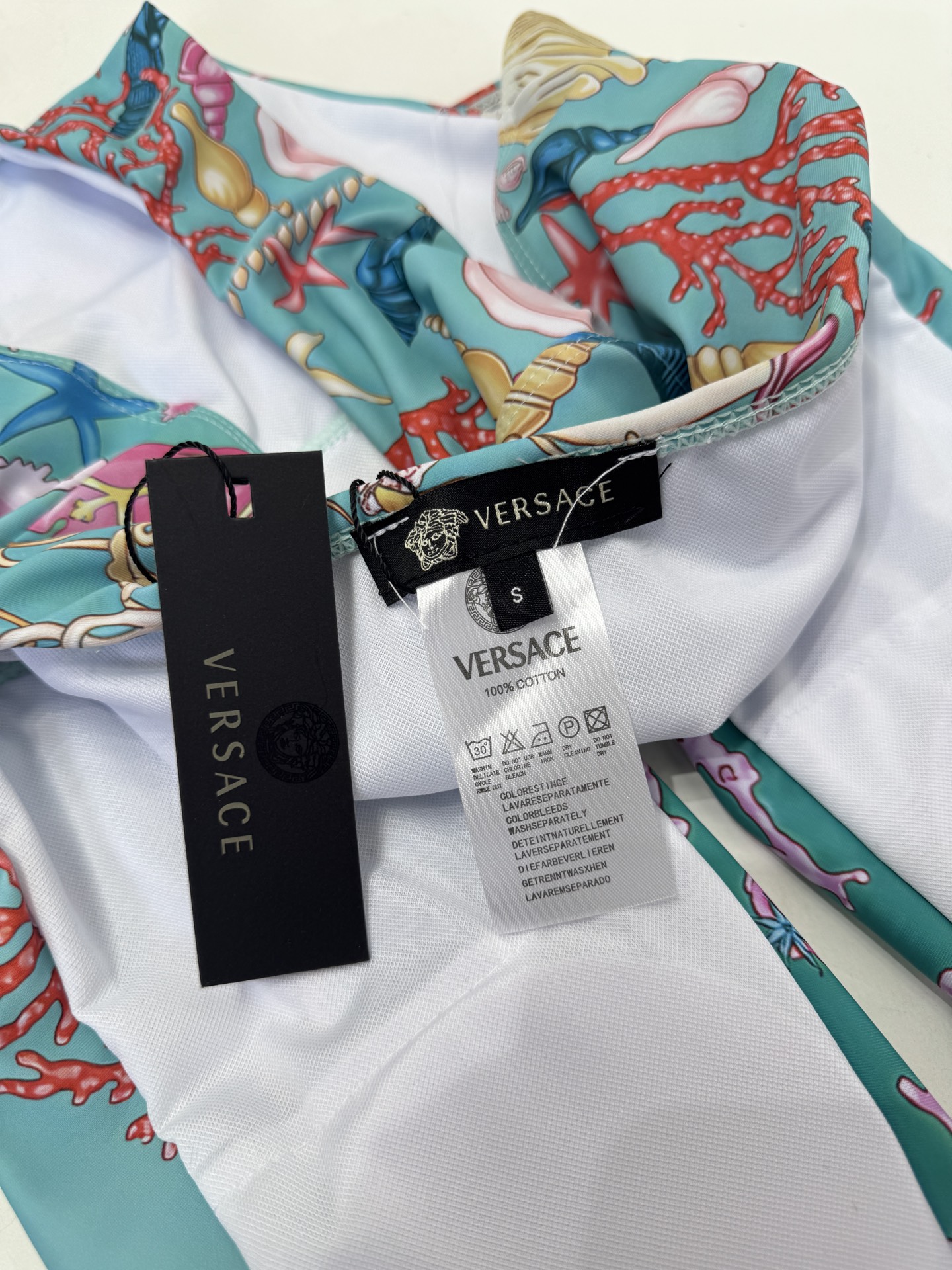 Versa*挂脖束腰连体泳衣⚠️所有泳衣不接受任何理由退换⚠️通体覆盖Trésor De La Mer印