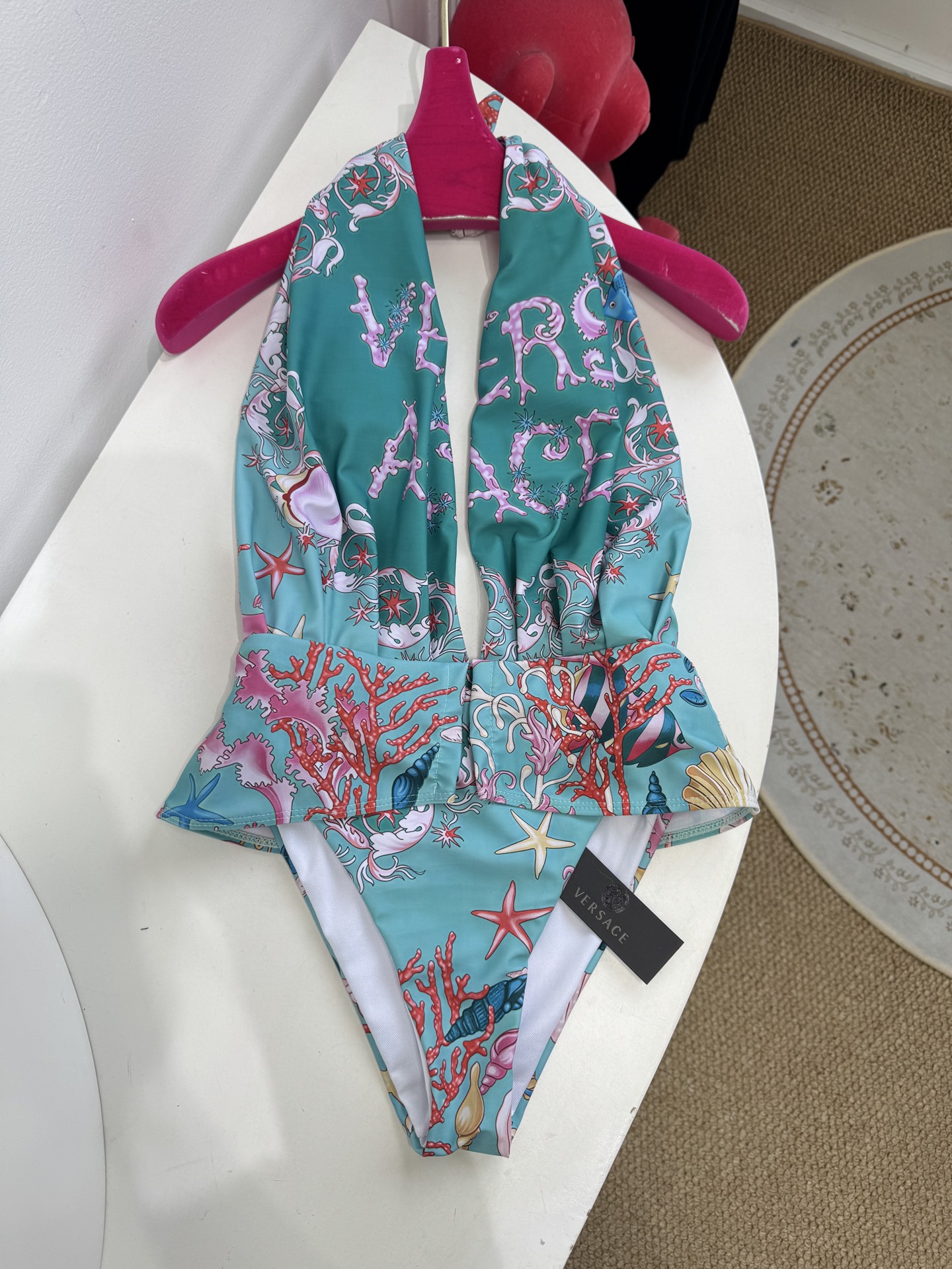 Versa*挂脖束腰连体泳衣⚠️所有泳衣不接受任何理由退换⚠️通体覆盖Trésor De La Mer印