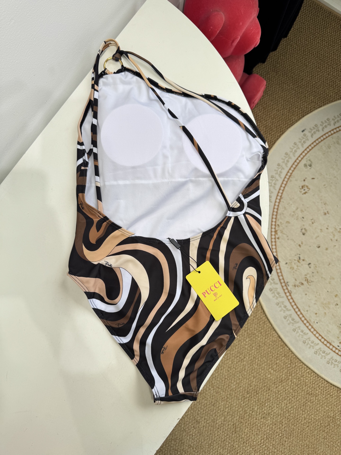 Pucci 印花度假连体泳衣套装（单肩泳衣+真丝方巾2件套，不拆分卖⚠️所有泳衣拒绝任何理由退换⚠️通体