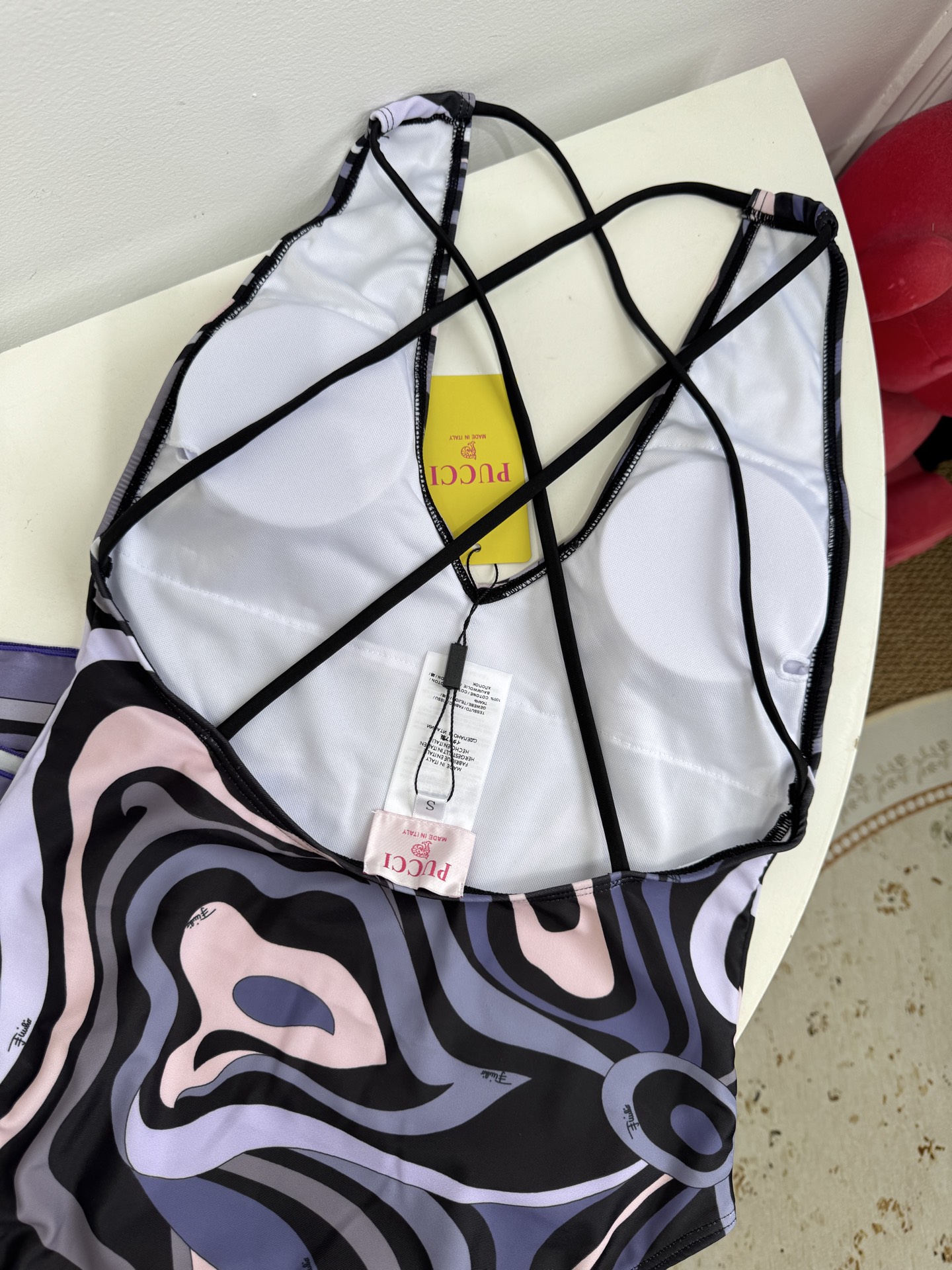 Pucci 印花度假连体泳衣套装（深v交叉泳衣➕真丝方巾，2件套 不拆分卖⚠️所有泳衣拒绝任何理由退换⚠