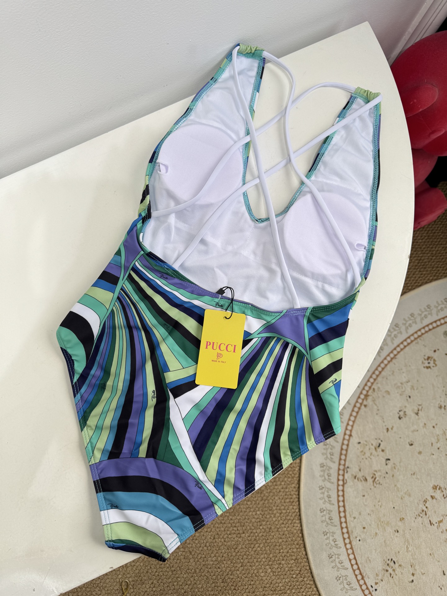 Pucci 印花度假连体泳衣套装（深v交叉泳衣➕真丝方巾，2件套 不拆分卖⚠️所有泳衣拒绝任何理由退换⚠