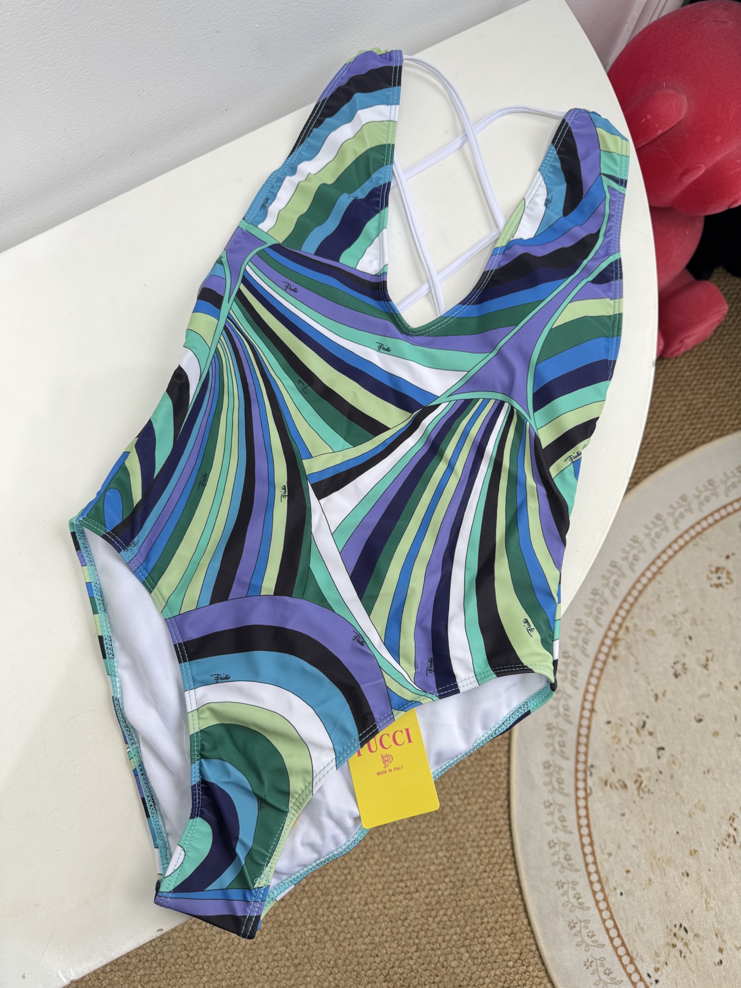 Pucci 印花度假连体泳衣套装（深v交叉泳衣➕真丝方巾，2件套 不拆分卖⚠️所有泳衣拒绝任何理由退换⚠