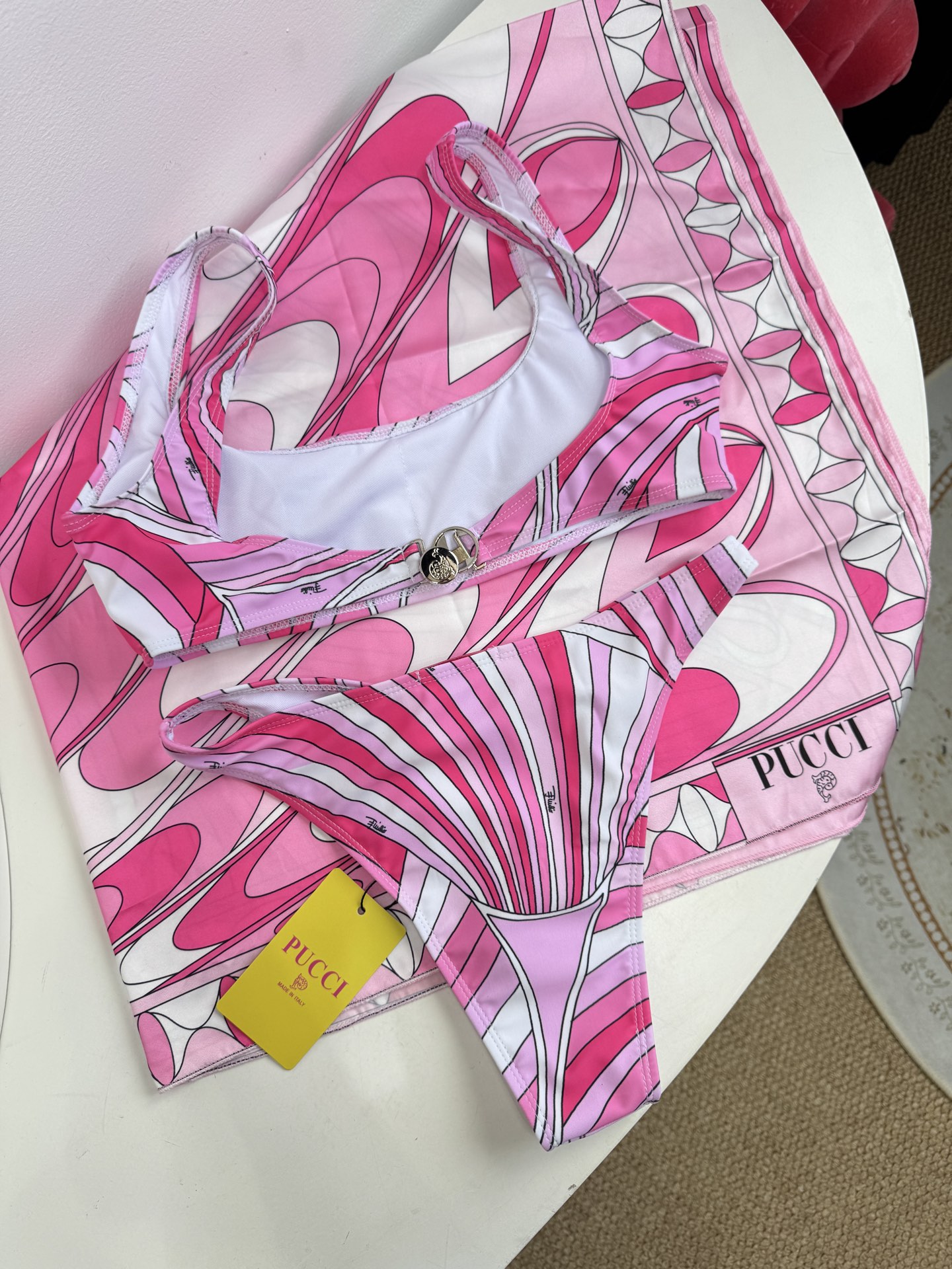 Pucci Iride 印花度假泳衣套装（比基尼+真丝方巾3件套 不拆分卖⚠️所有泳衣拒绝任何理由退换⚠