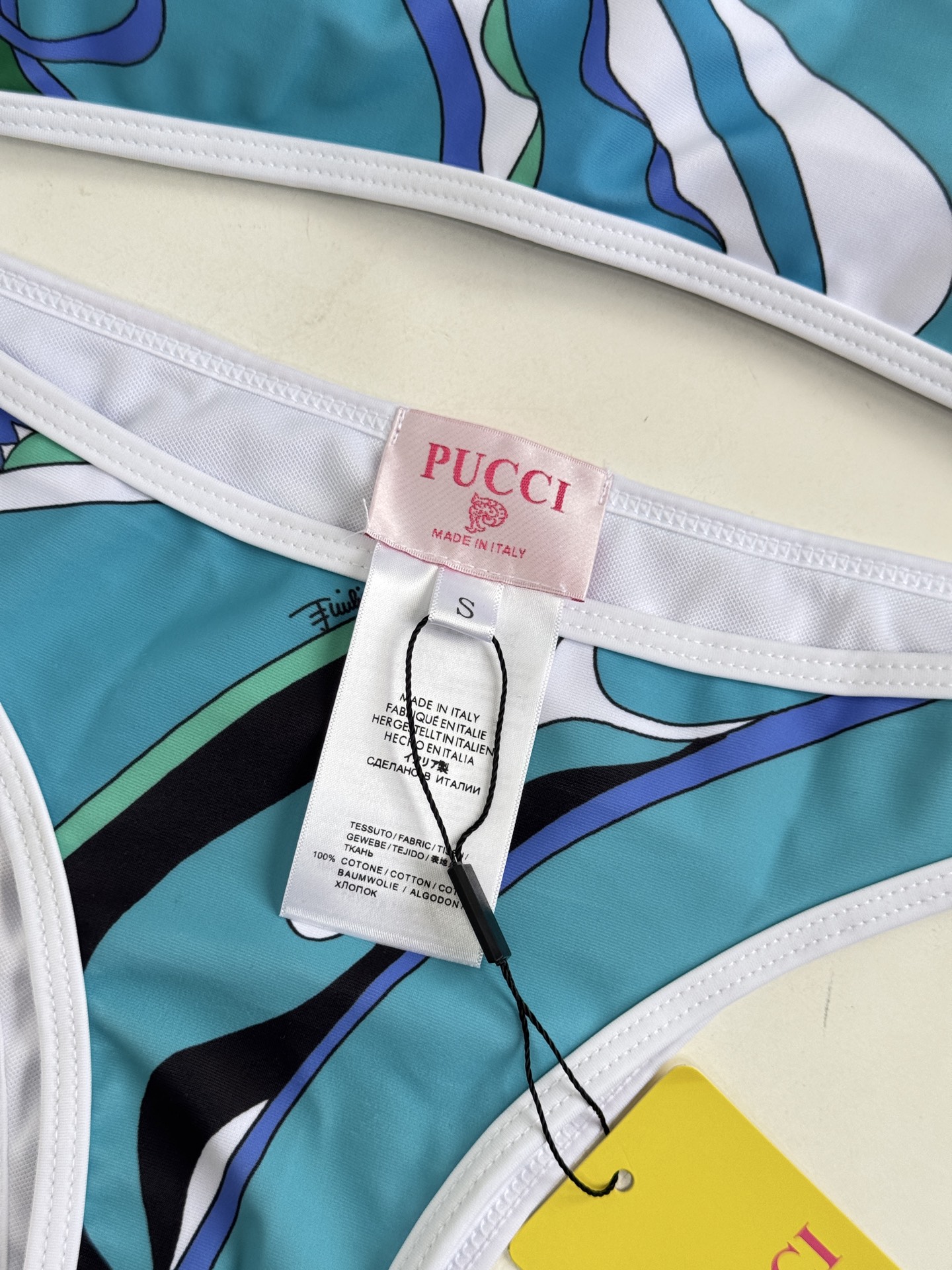 Pucci Iride 印花度假泳衣套装（抹胸比基尼+真丝方巾，3件套不拆分卖⚠️所有泳衣拒绝任何理由退