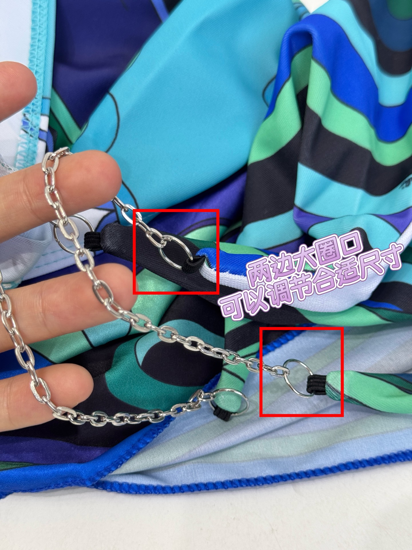 Pucci Iride 印花度假泳衣套装（金属链比基尼+真丝方巾，3件套不拆分卖⚠️所有泳衣拒绝任何理由