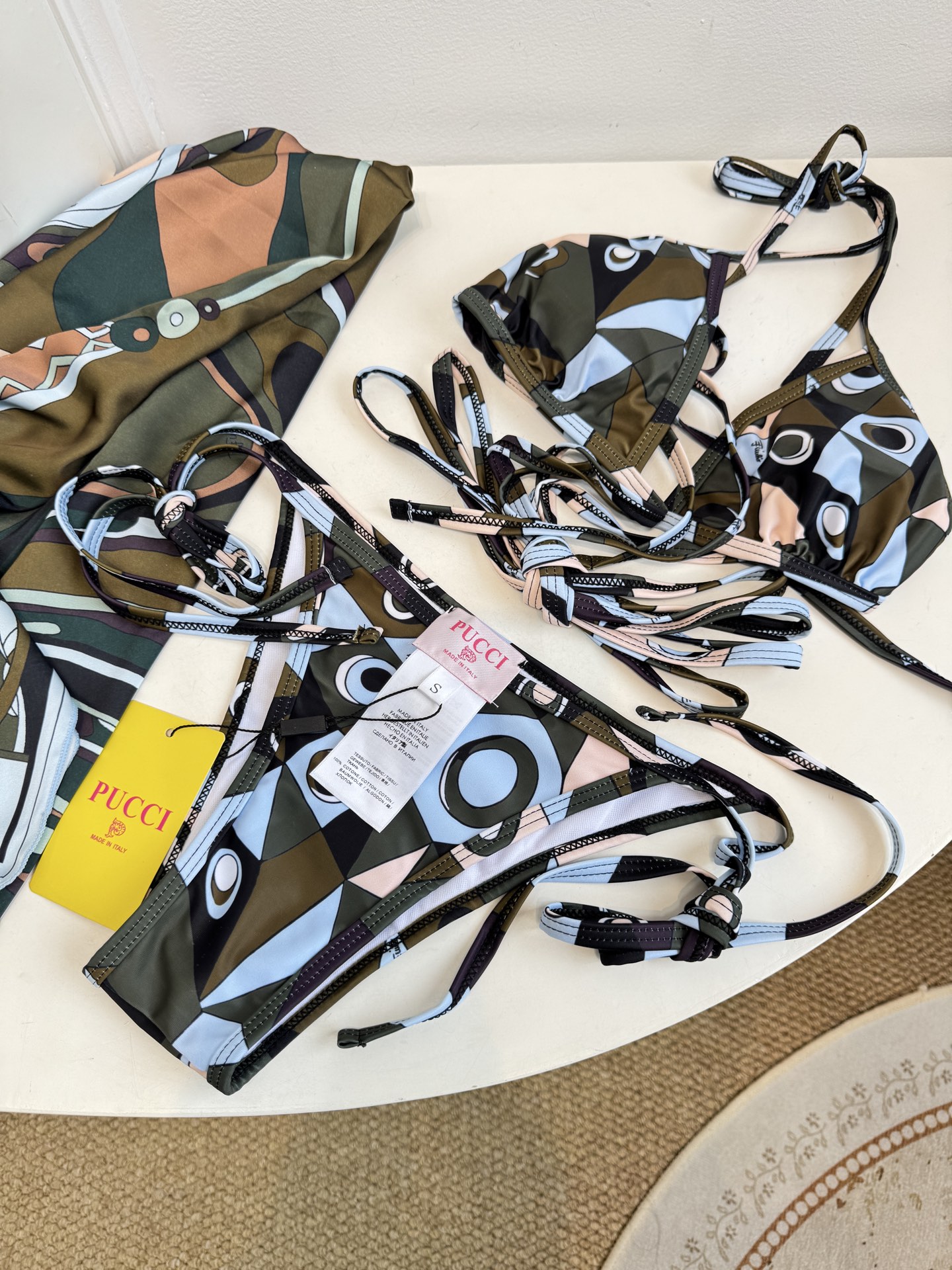 Pucci occhi 绑带款比基尼泳衣（丝巾➕泳衣⚠️所有泳衣拒绝任何理由退换采用经典的Occhi（眼