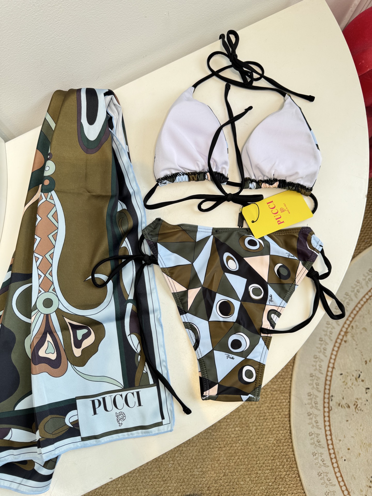 Pucci Occhi 三角杯比基尼泳衣（丝巾➕泳衣⚠️所有泳衣拒绝任何理由退换采用品牌经典的Occhi