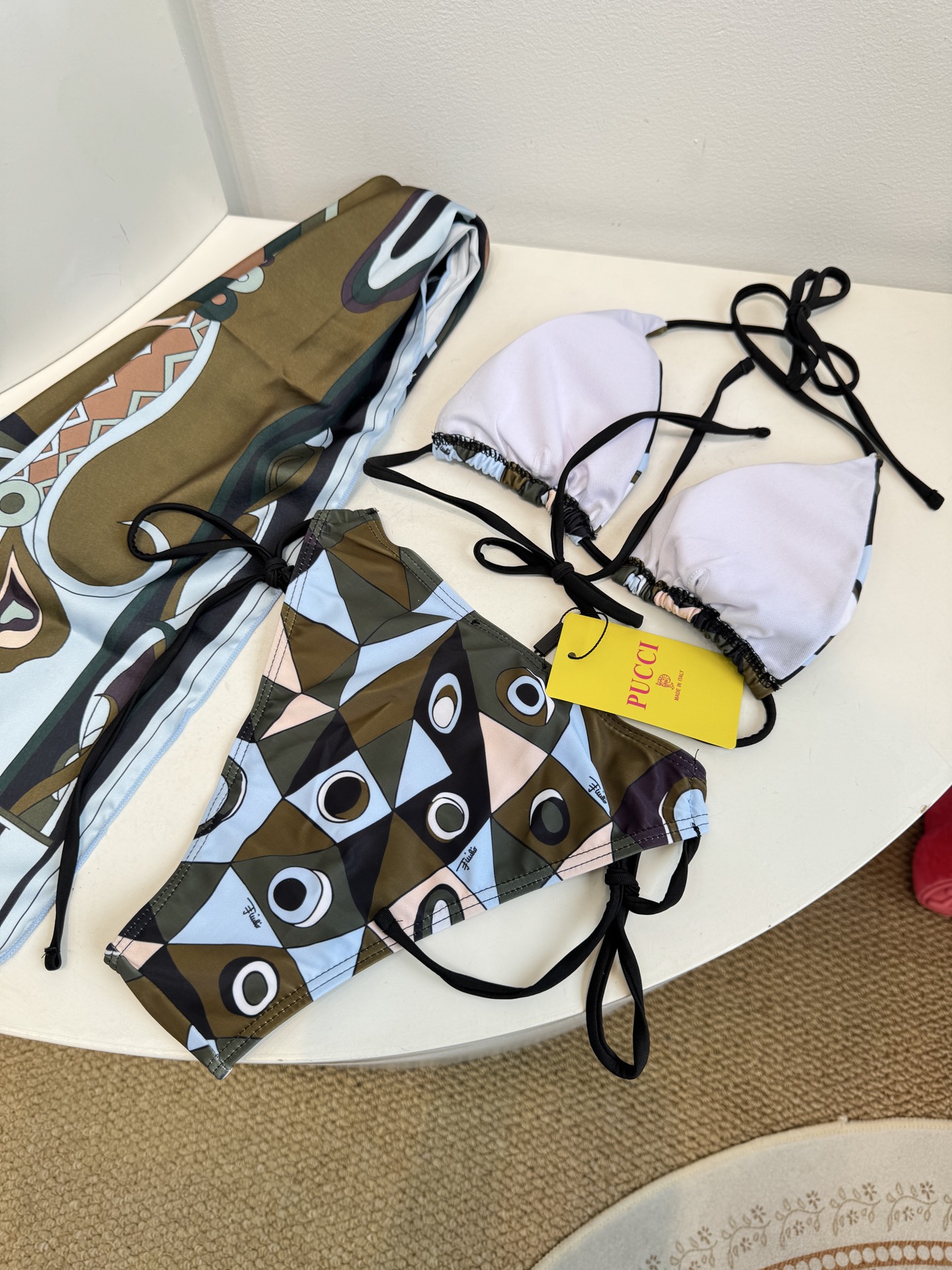 Pucci Occhi 三角杯比基尼泳衣（丝巾➕泳衣⚠️所有泳衣拒绝任何理由退换采用品牌经典的Occhi