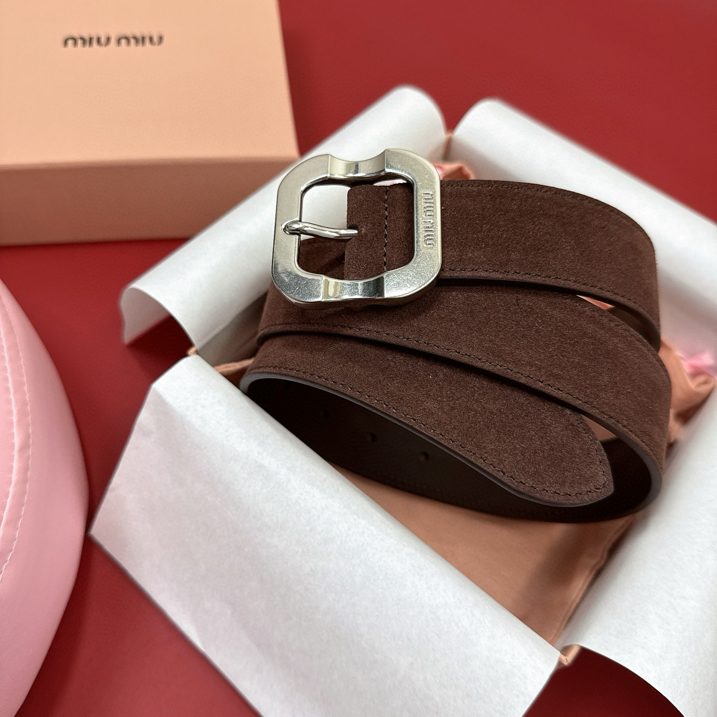 [Miu Miu Belts]Miumiu counter new styleThis leather belt is ideal for a chi