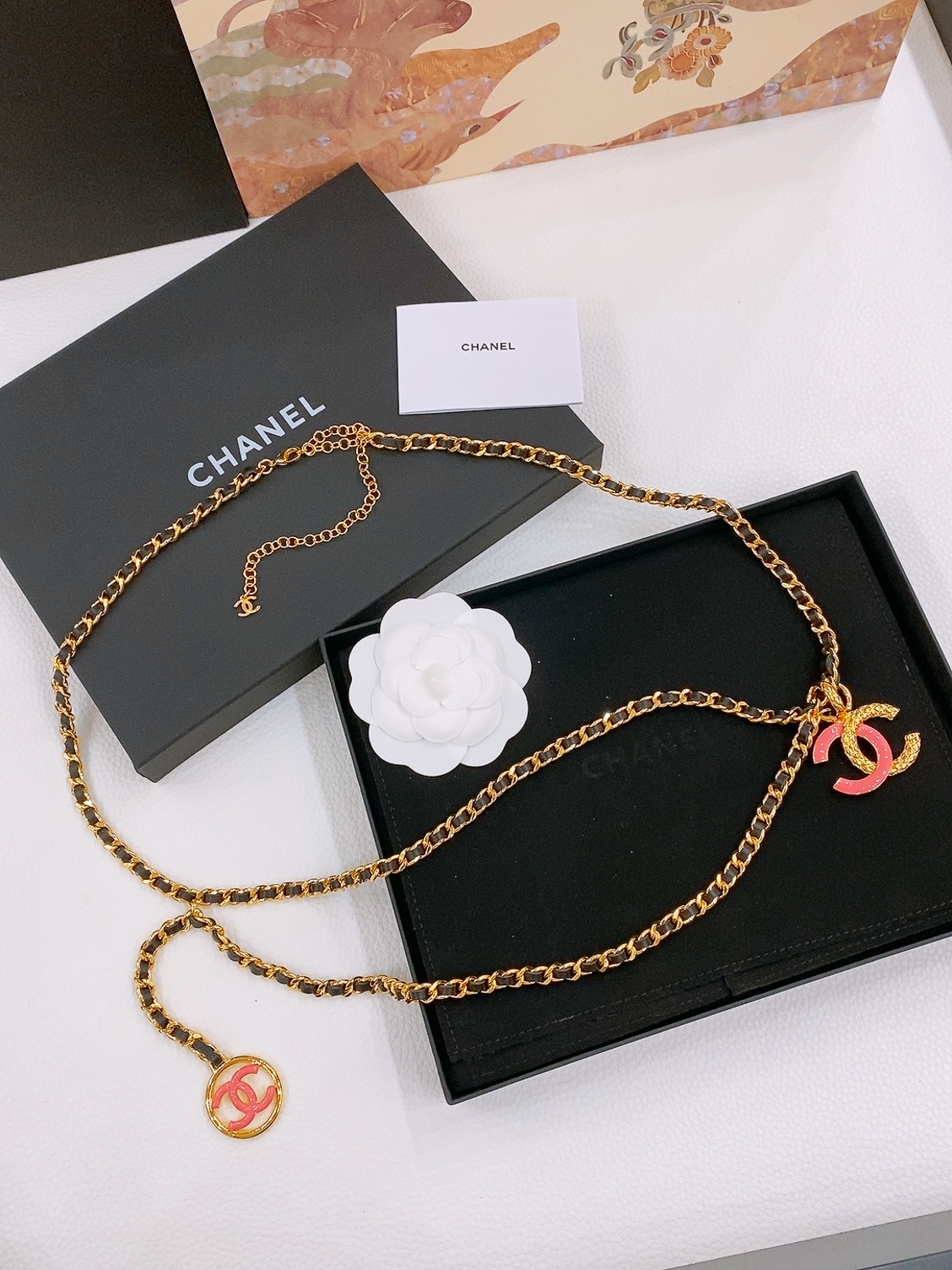  - chanel 树脂 彩色logo腰链 