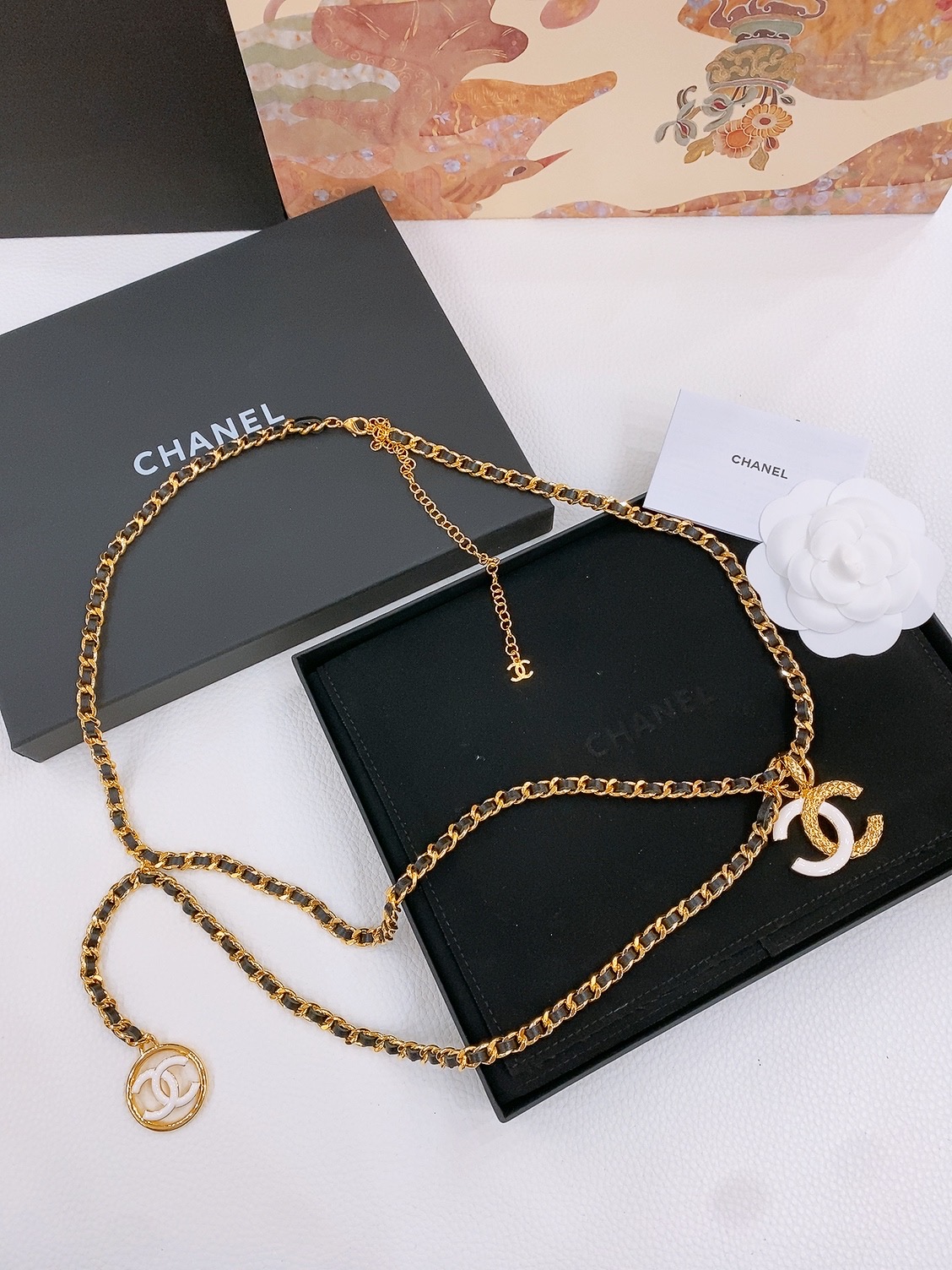 - chanel 树脂 彩色logo腰链 