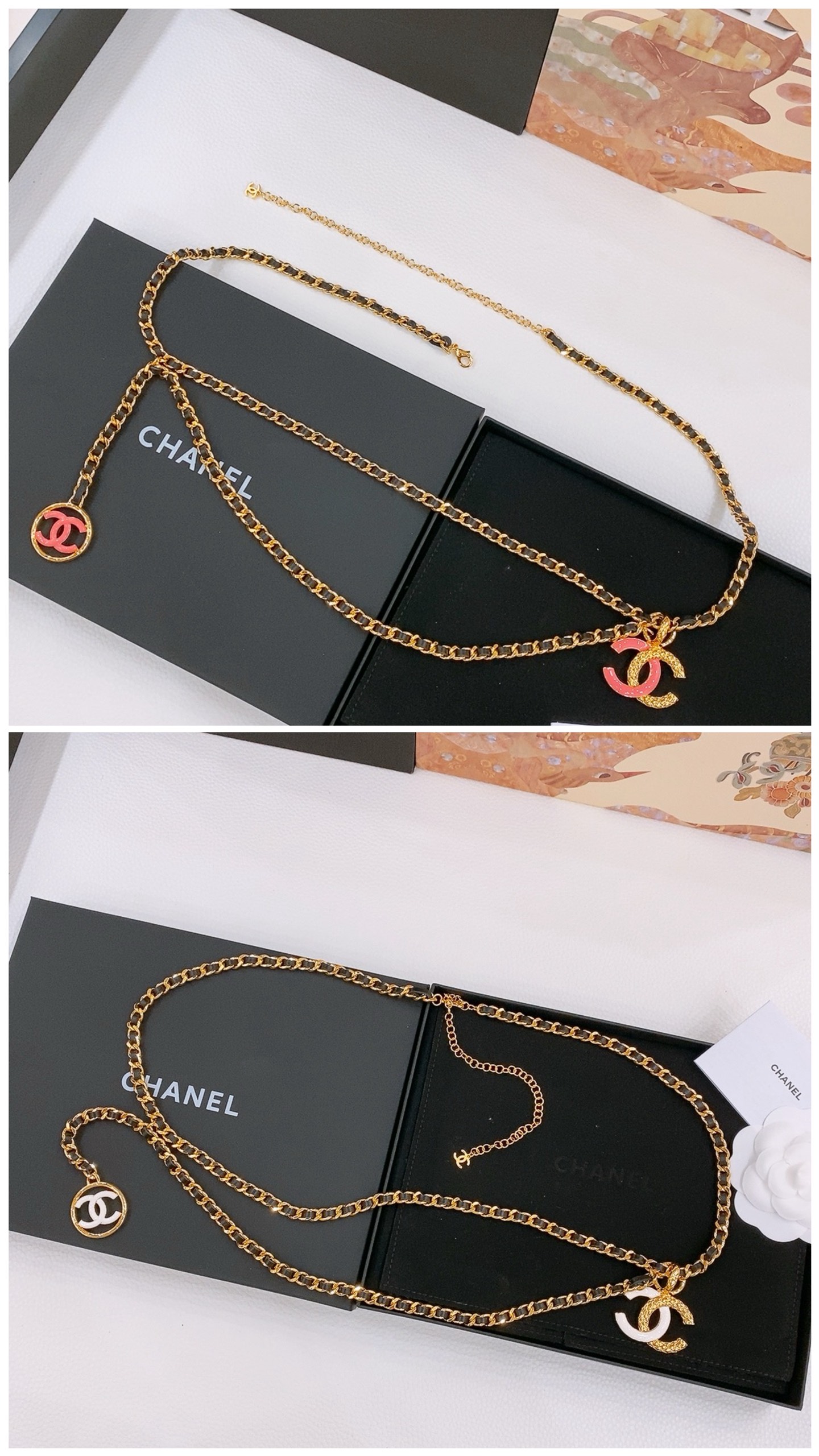  - chanel 树脂 彩色logo腰链 