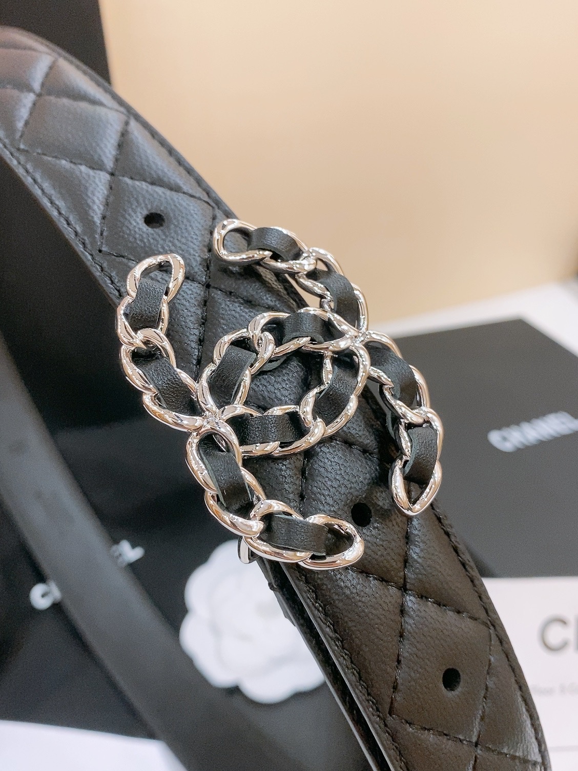 [Chanel Belts]Chanel CC Ringle Ladies BeltRound metal double C letter logo