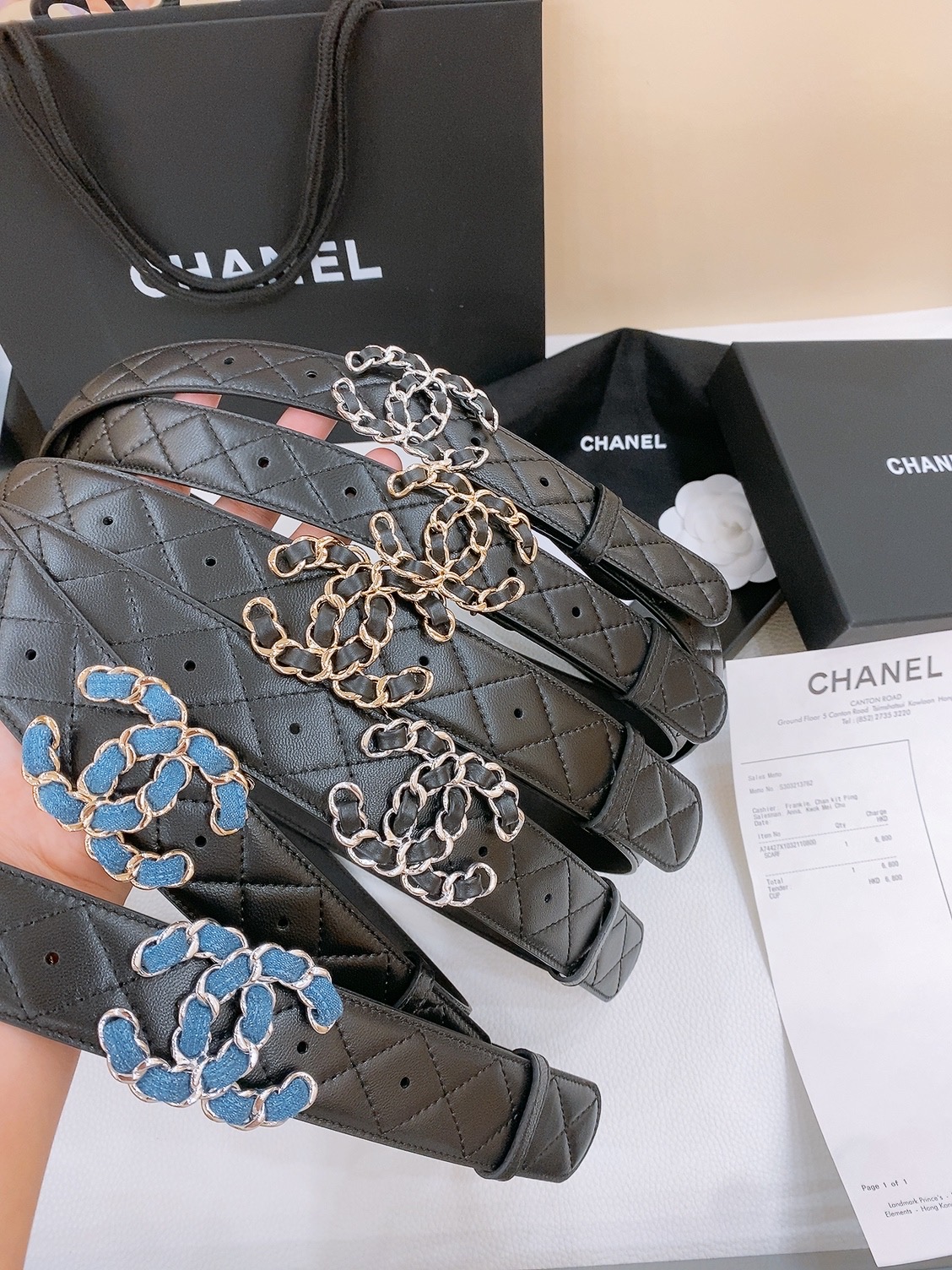 [Chanel Belts]cc chain rhomboid sheepskin classic hot model Chanel