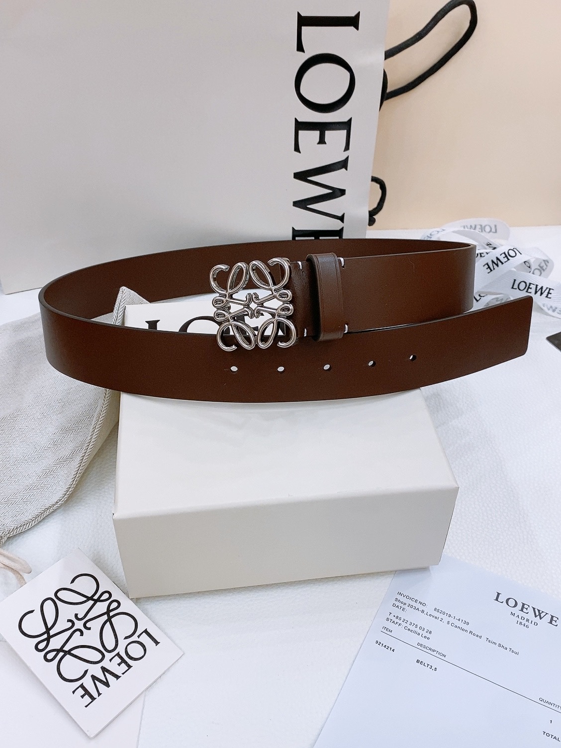[Loewe Belts]Luo Yiwei LOEWE newClassic vegetable tanned cowhide leather s