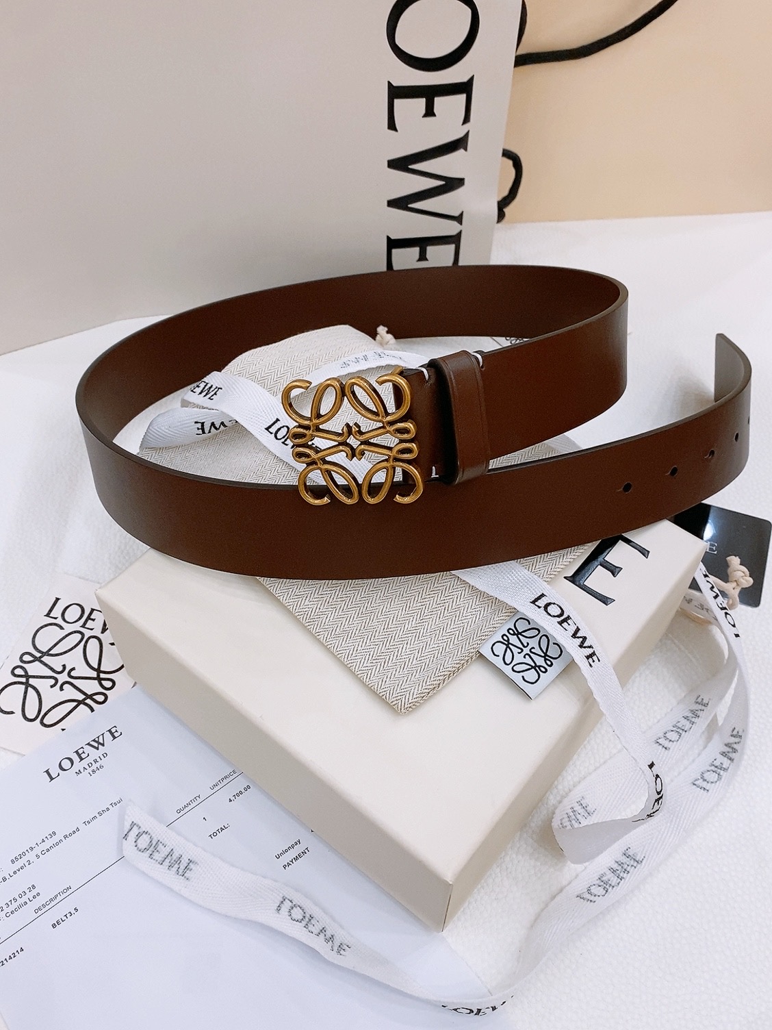 [Loewe Belts]Luo Yiwei LOEWE newClassic vegetable tanned cowhide leather s