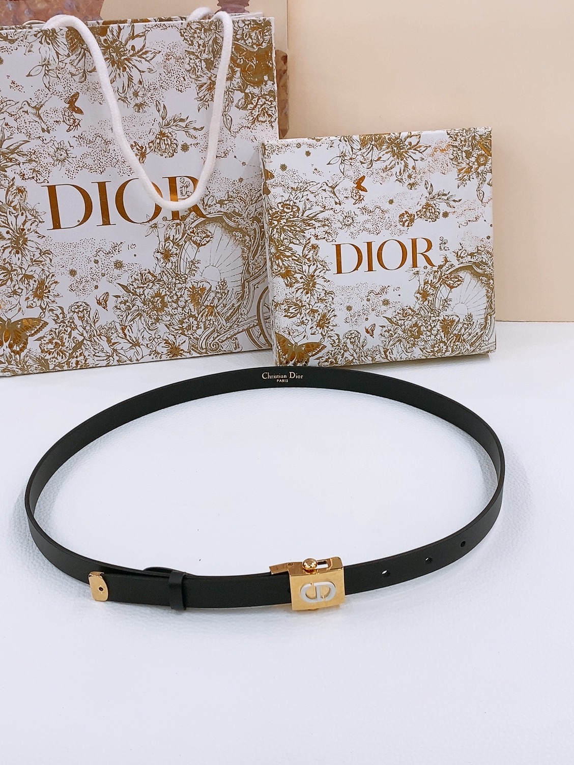  - dior 鎏金扣 这款 Diorpolytechnique 腰带是发布秀的标志性款式，彰显现代优雅