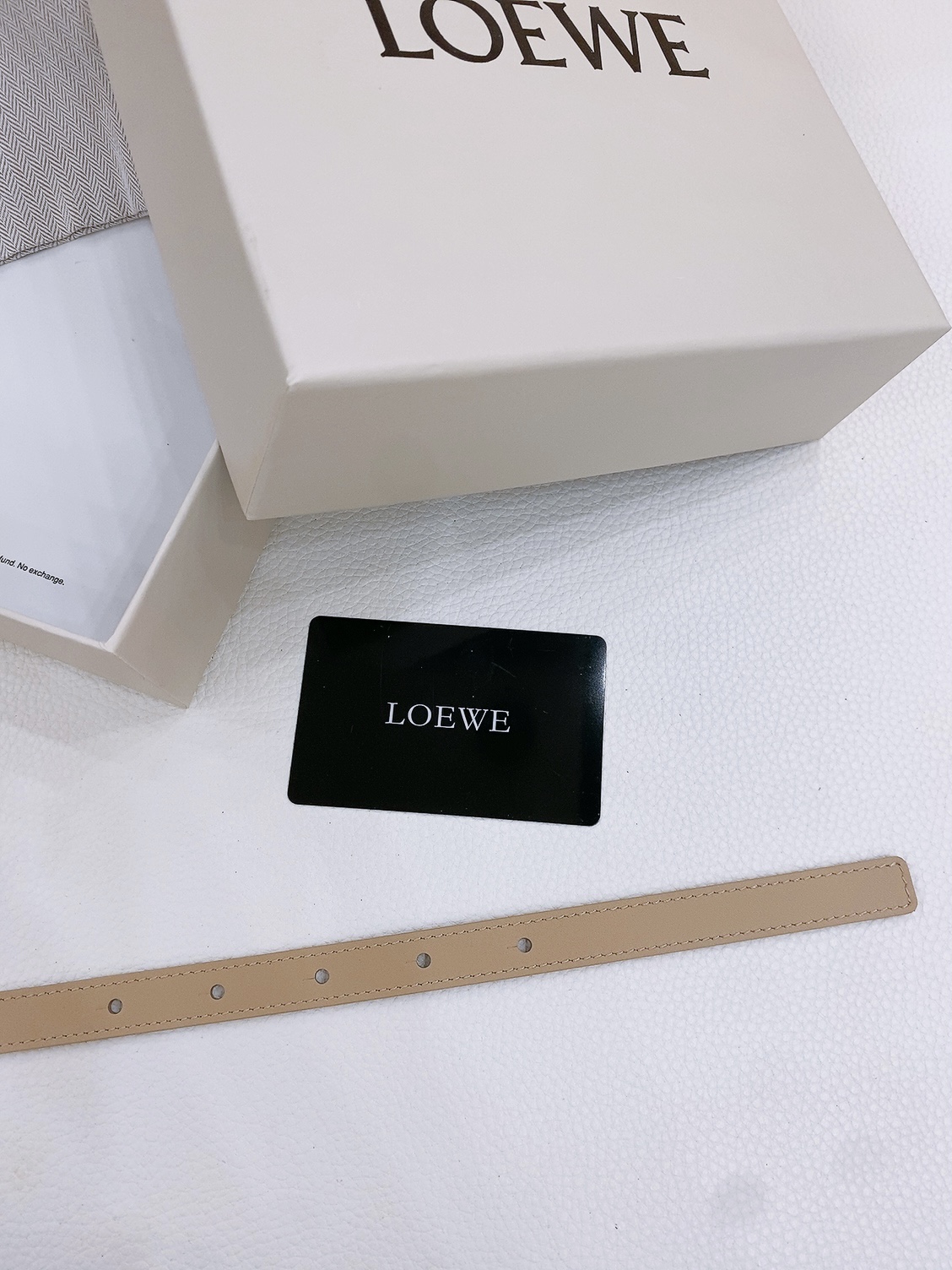 Loewe Smooth Cow Leather Belt with Metal Logo in Copper Gold, 1.5cm Width. - 图片 5
