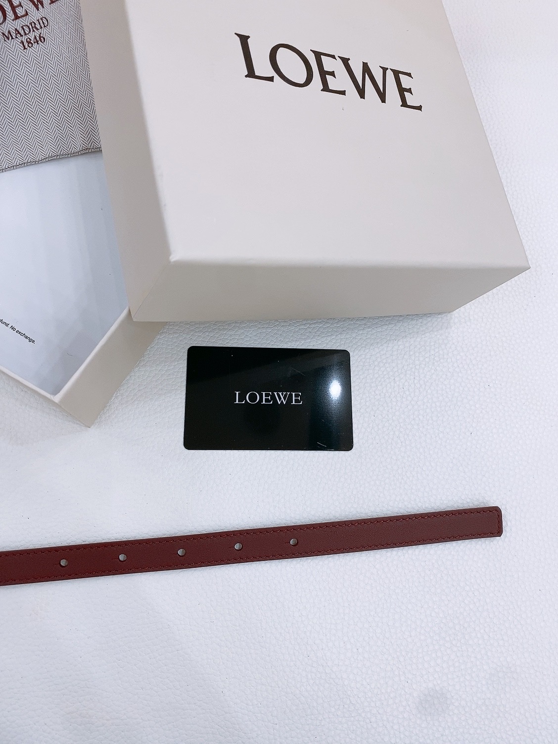 Loewe Smooth Cow Leather Belt with Metal Logo in Copper Gold, 1.5cm Width - 图片 6