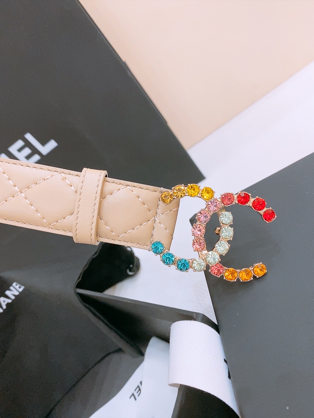 Chanel Ceremonial Belt: Classic Leather Design with Gold Double-C Buttons, 3.0cm Width - 图片 3