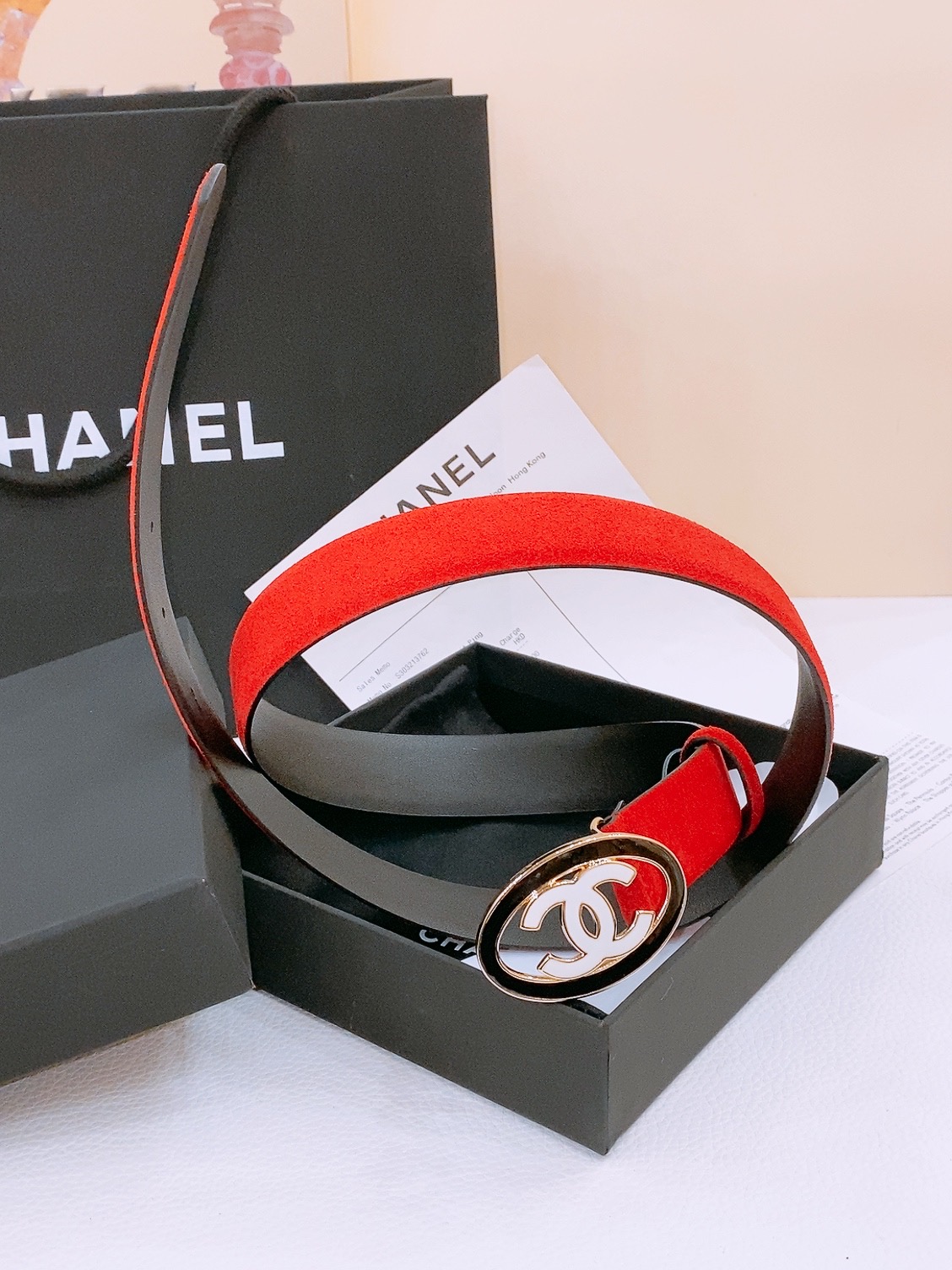 -Chanel 小牛皮 与 羊皮 黄铜金属 手感柔软 舒适 3.0cm 